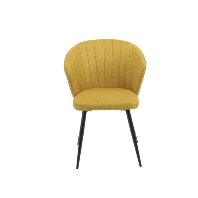 Set of "Krid" dining chairs upholstered in fabric with black metal legs, 44x41 cm, 82h