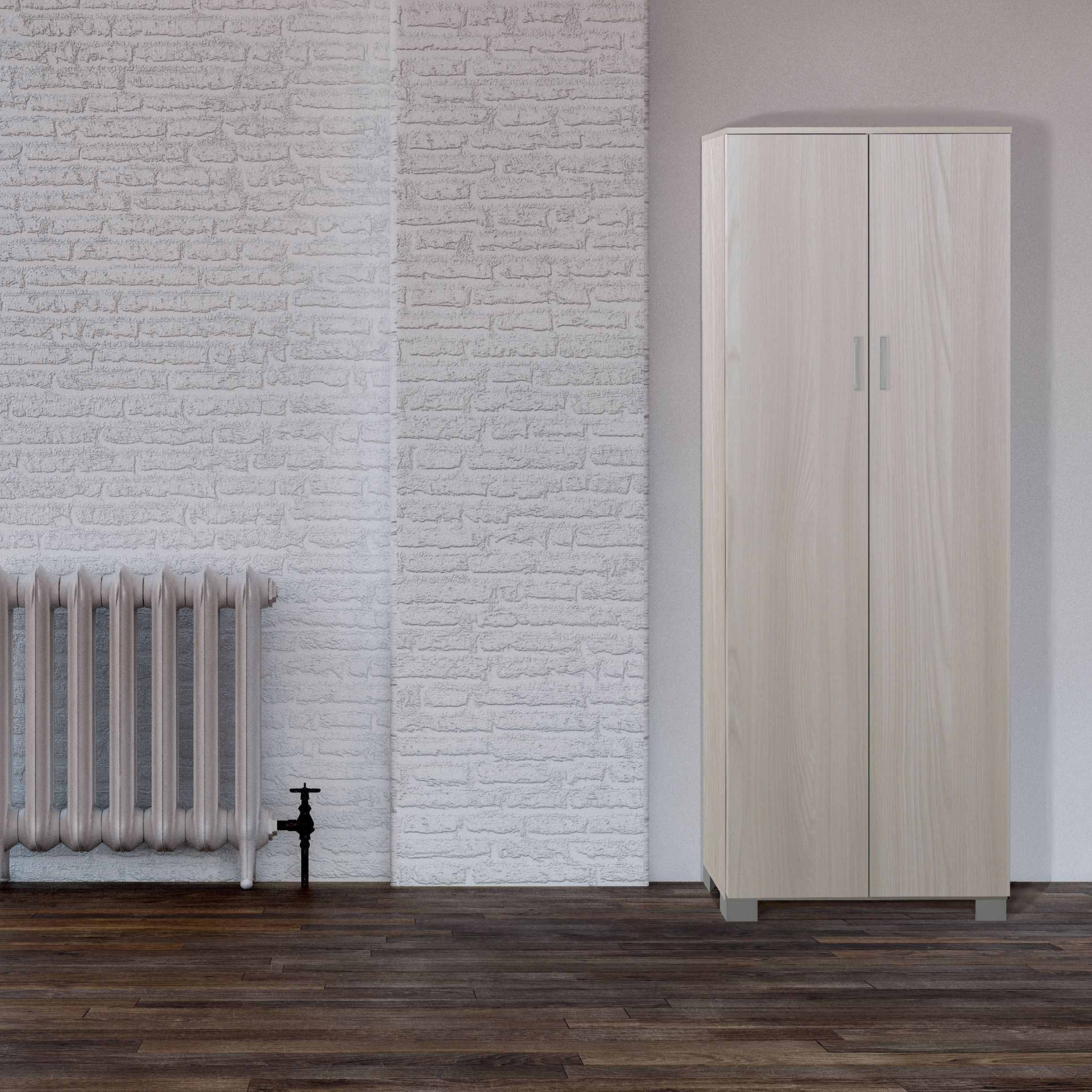 "Danubio" wooden wardrobe with 2 doors and 4 shelves, 62x34 cm, 178 cm high.