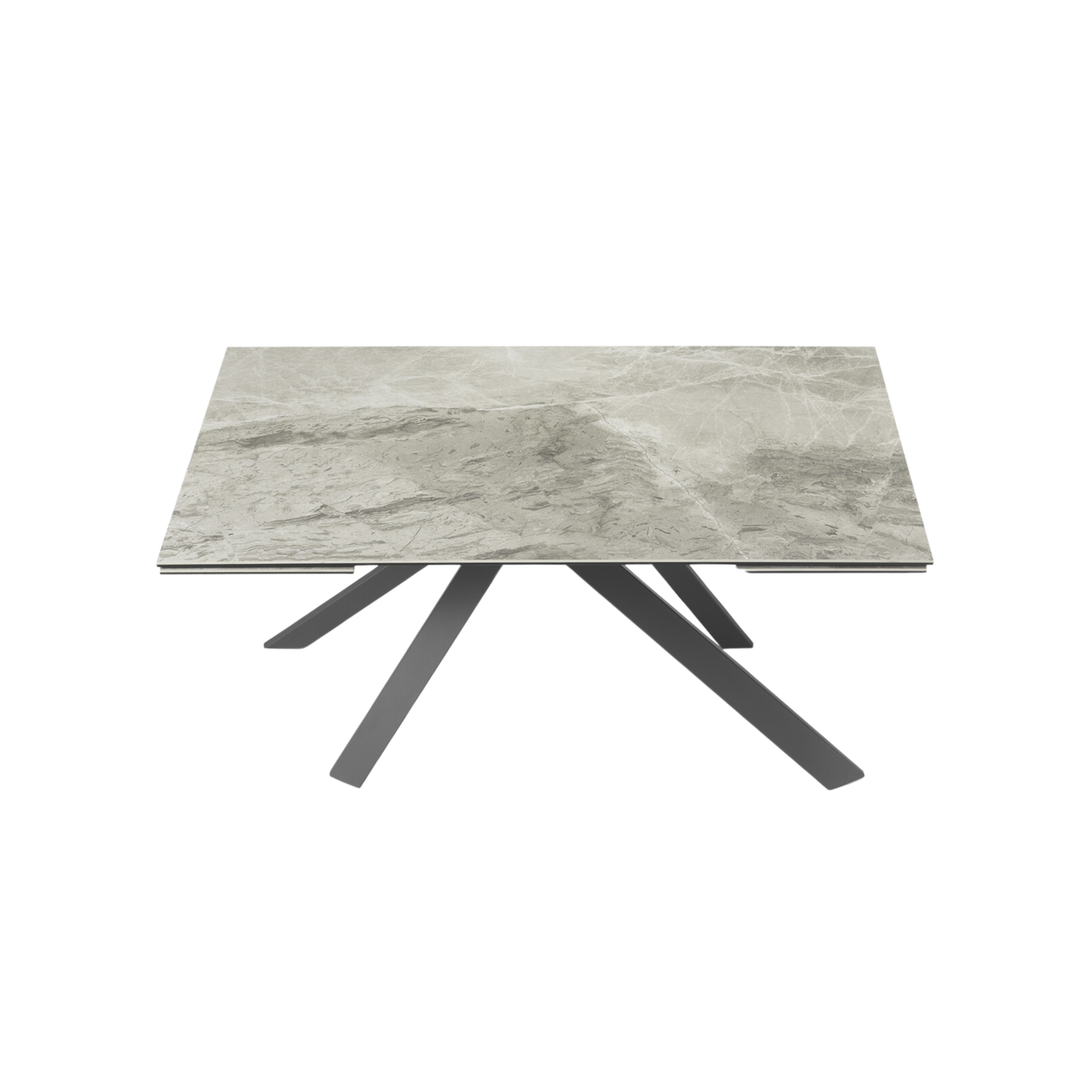 "Caio" modern extendable dining table with porcelain stoneware top