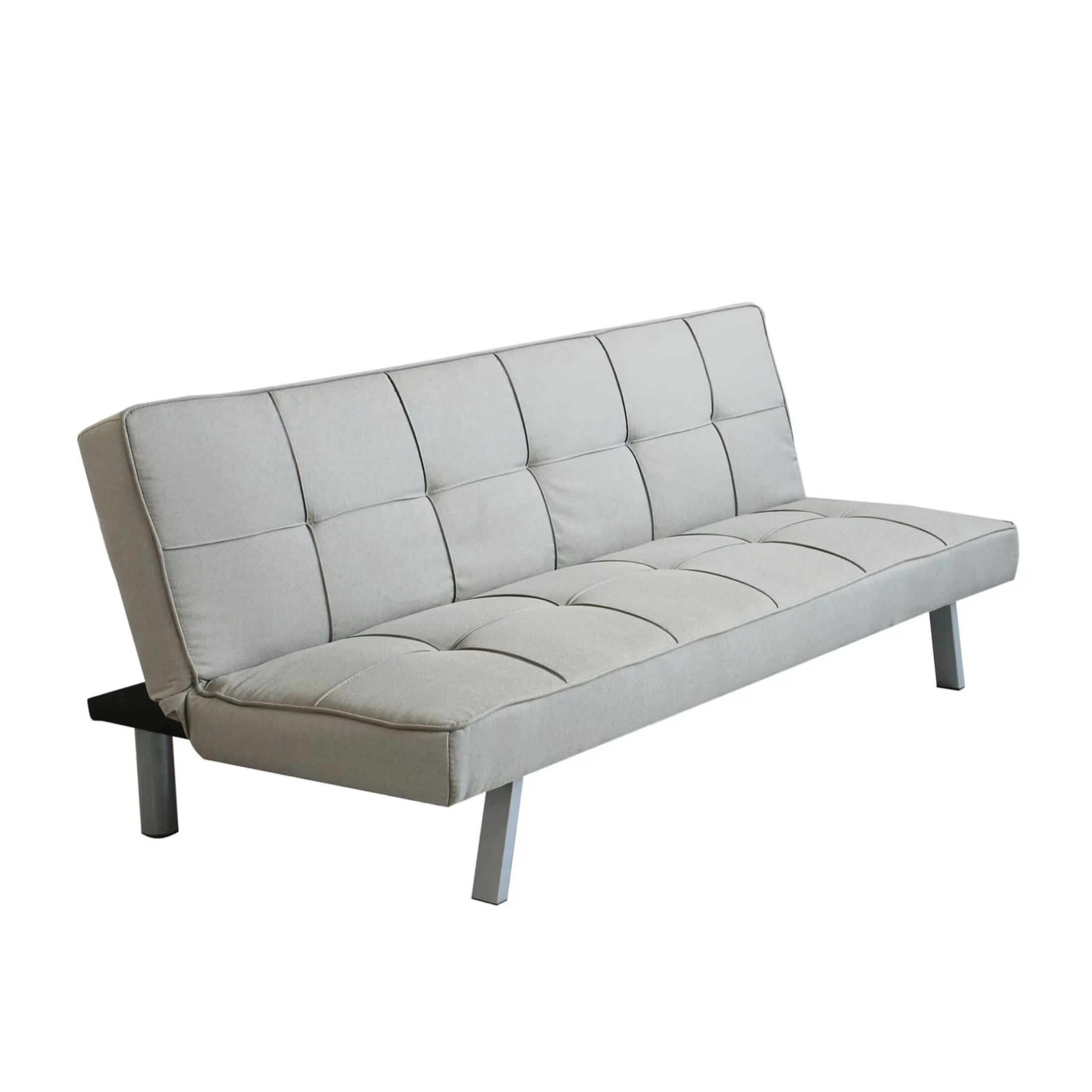 "Evelin" 3-seater sofa bed in linen fabric with metal legs, 180x81 cm, 79 cm high.