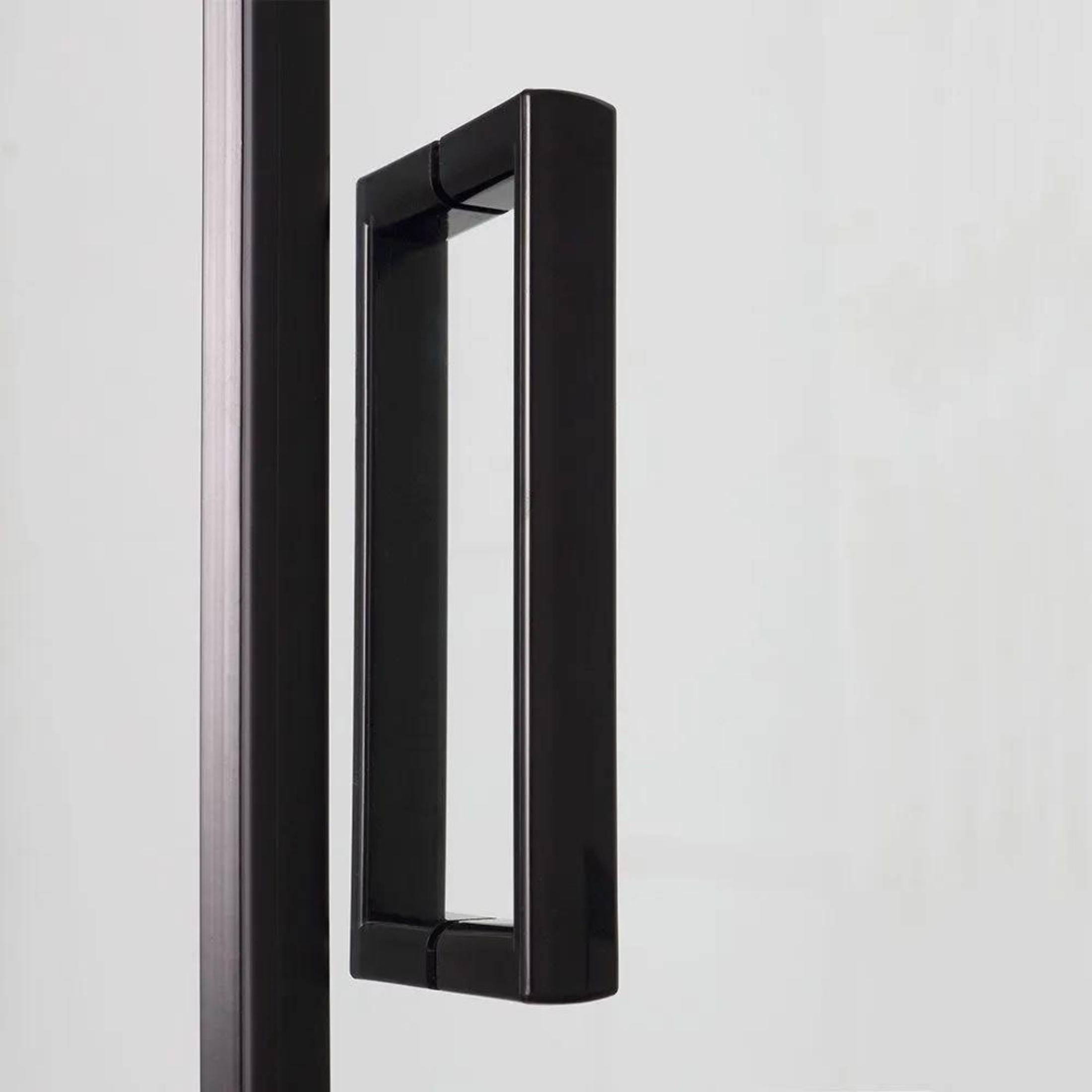 "Cielo" square shower enclosure in clear glass with matt black profile, height 190 cm