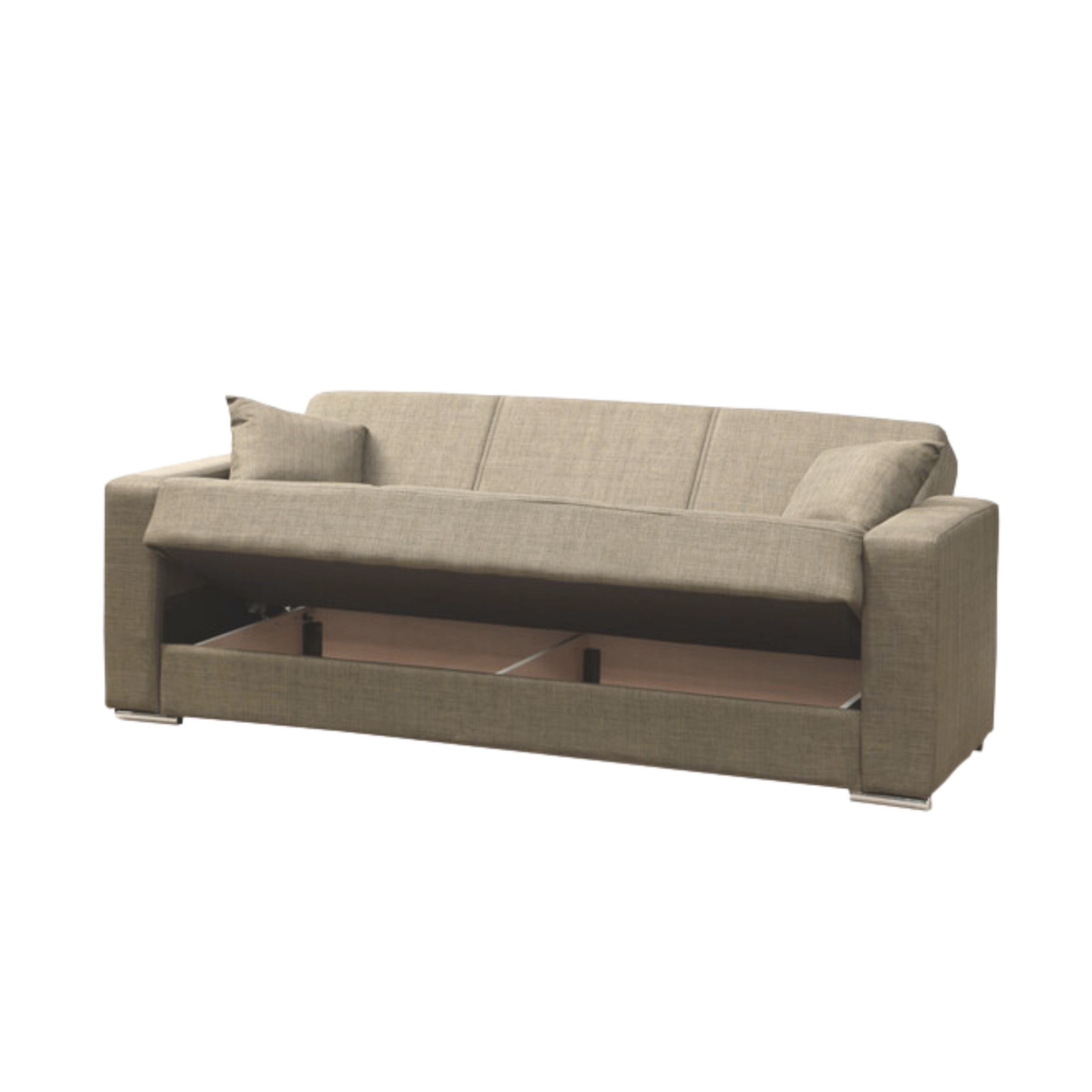 "Futura" 3-seater sofa bed in fabric with chromed feet, 220x84 cm, 82h