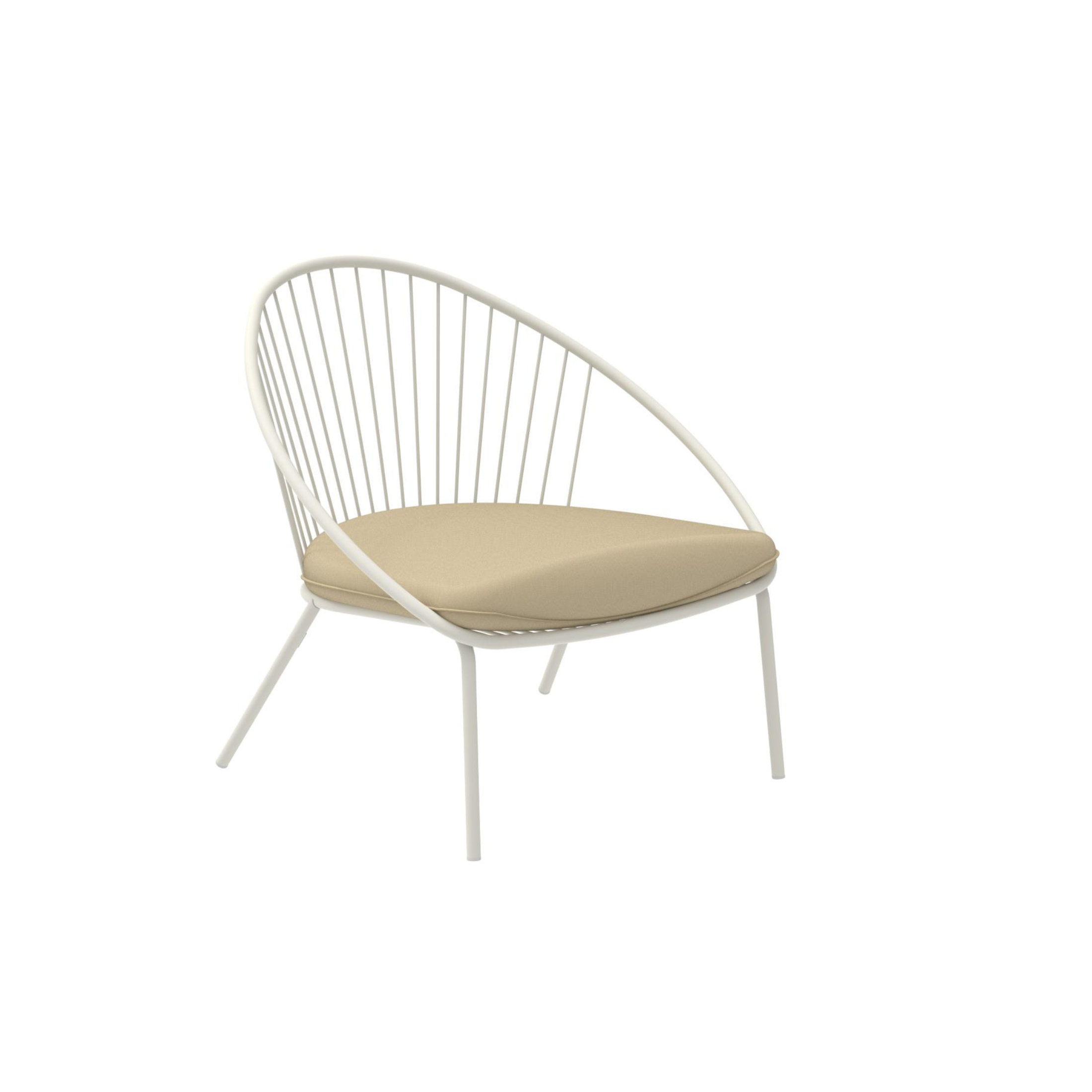 "Aria" low metal garden armchair, stackable lounge chair, 82x86 cm, 87 cm high