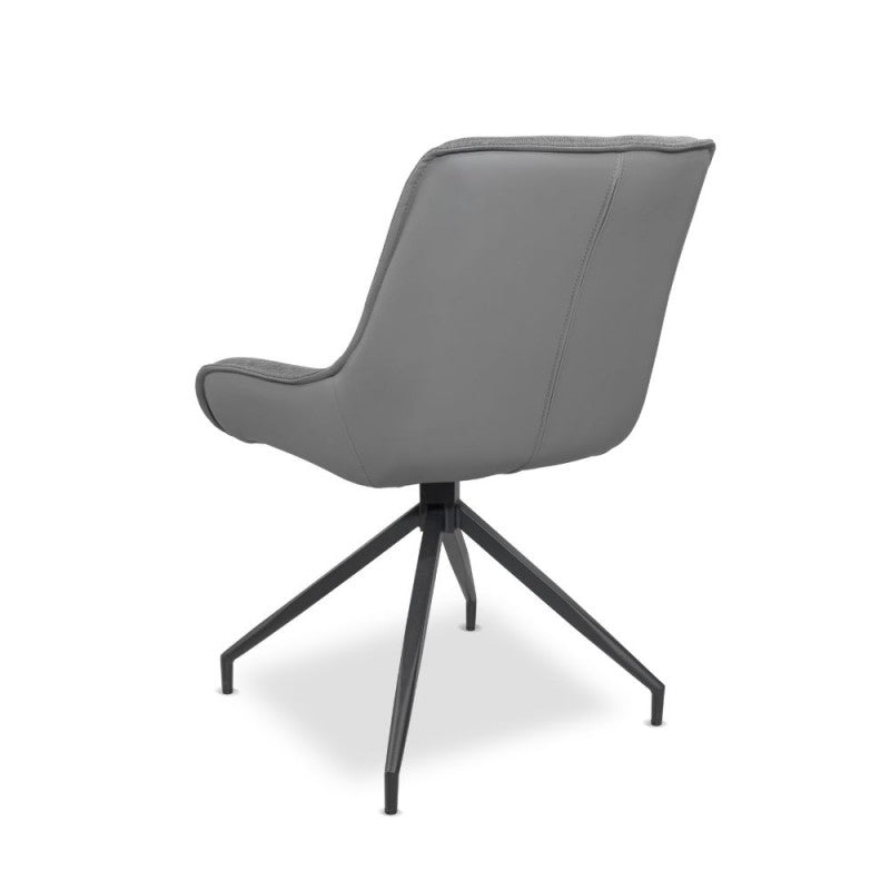 Set of "Agora" dining chairs upholstered in eco-leather with black metal legs cm 58.5x66.5 87h