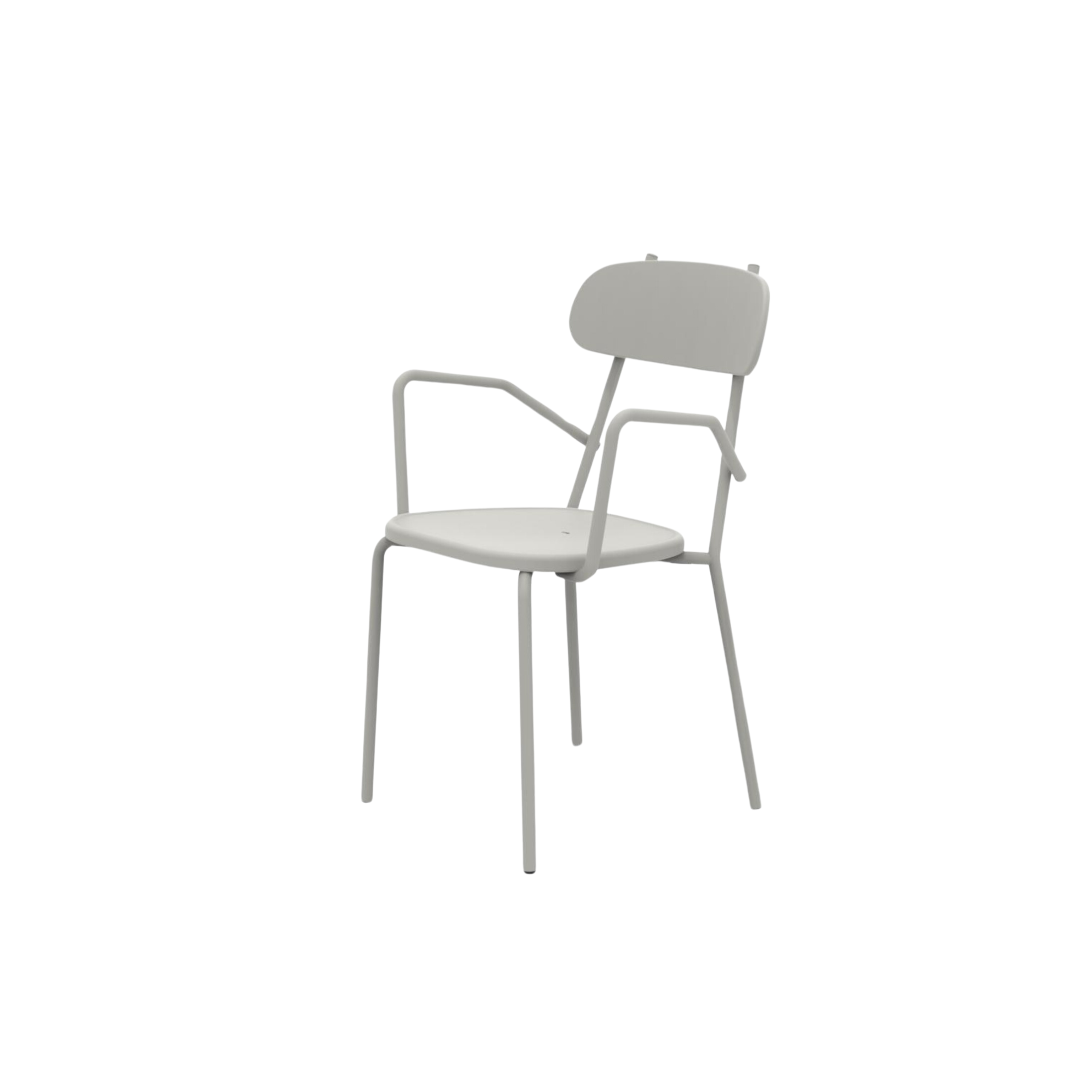 Set of "Fox" stackable painted metal garden chairs, 53x53 cm, 84h