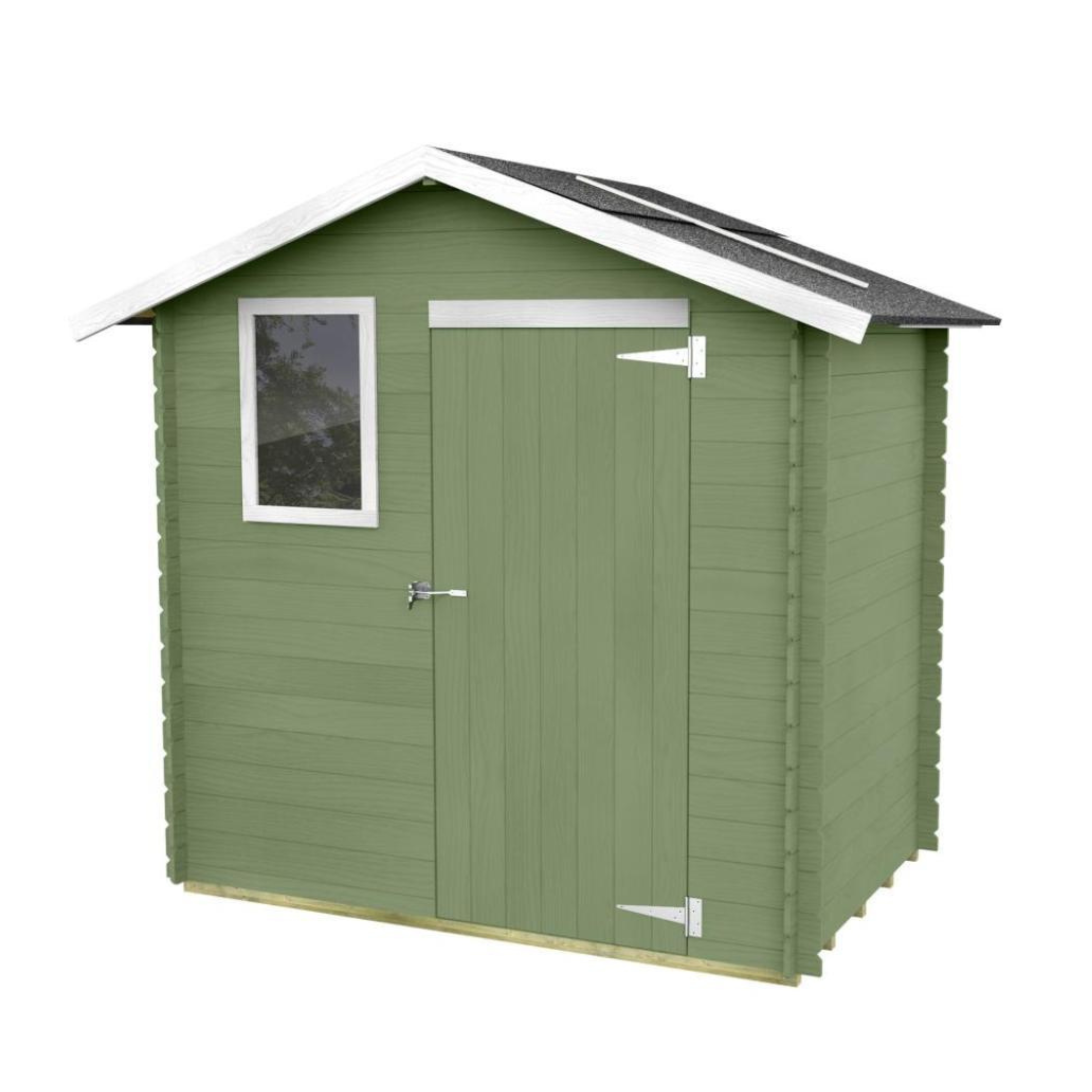 "Kreta" wooden garden house with single blind door and window, 198x130 cm, 205 cm high