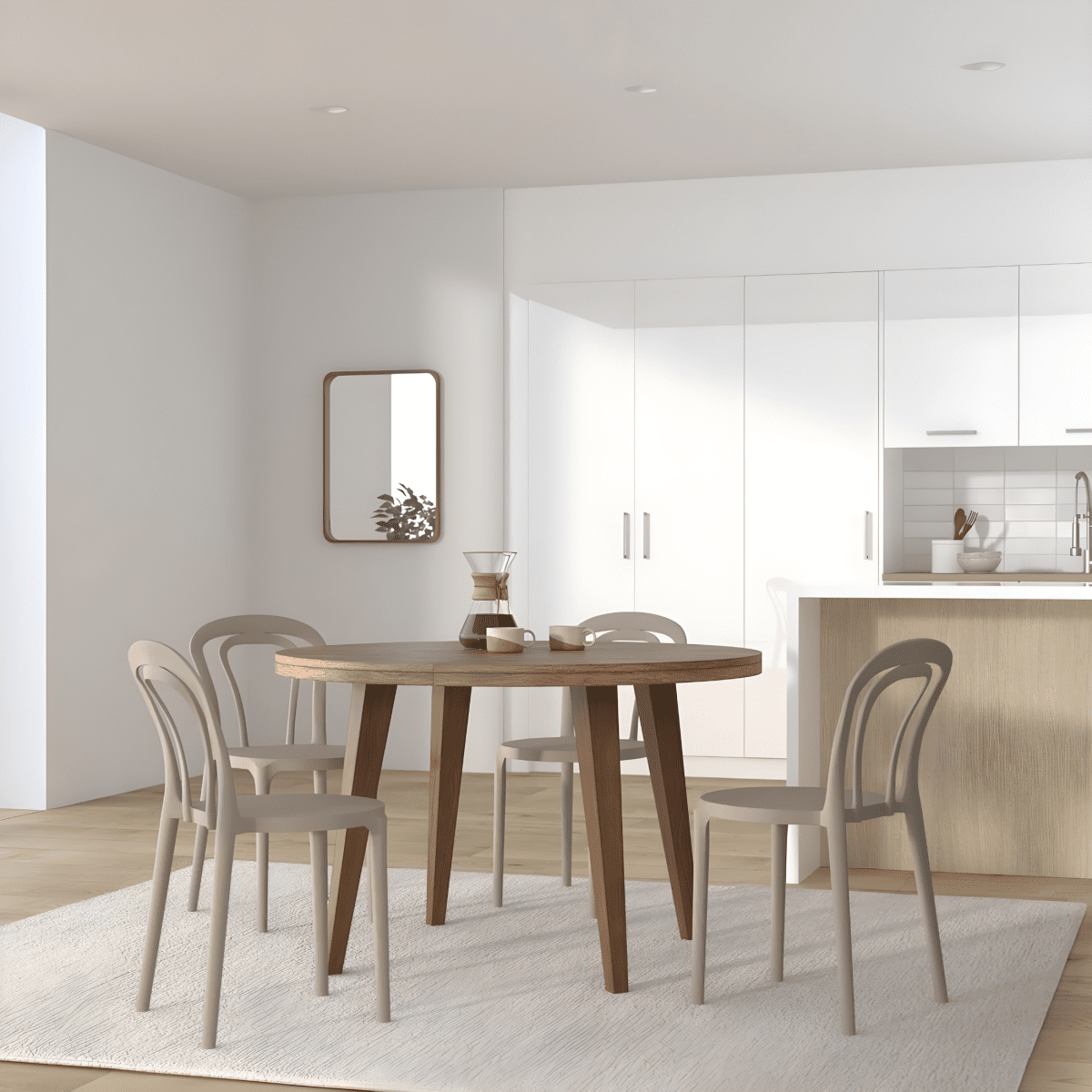 Set di sedie moderne "Caffè" in polipropilene impilabili per esterno e interno cm 53x53 83h - MondoViro