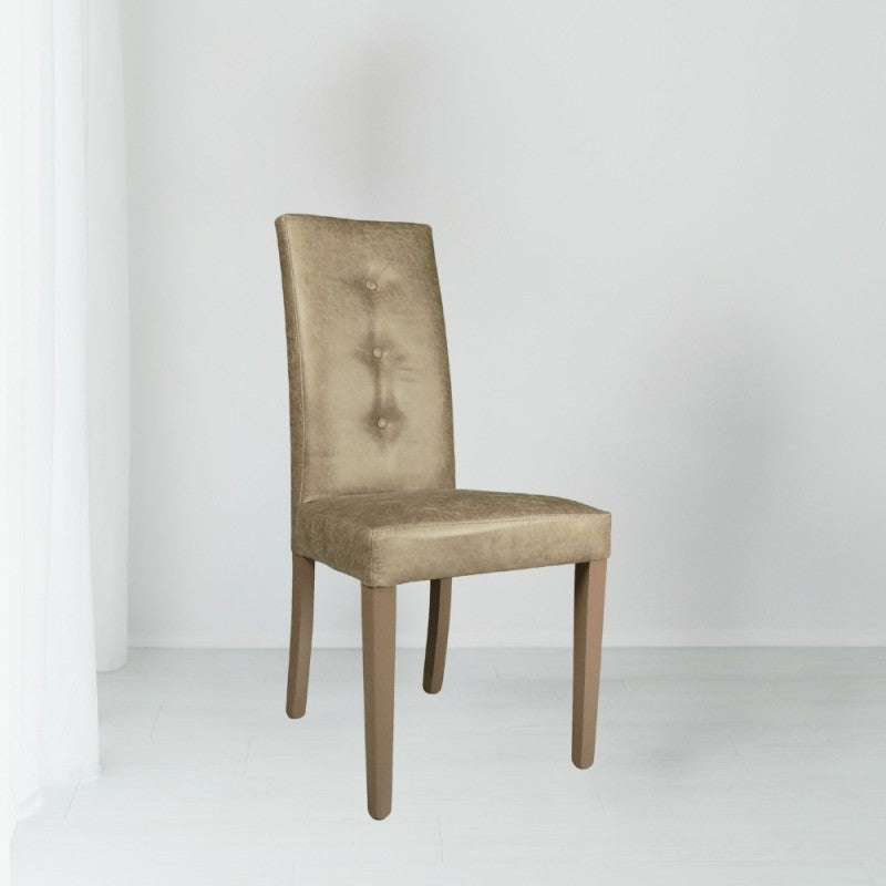 Set of "Montecarlo" dining chairs upholstered in fabric with matching legs, 47x46 cm, 101h