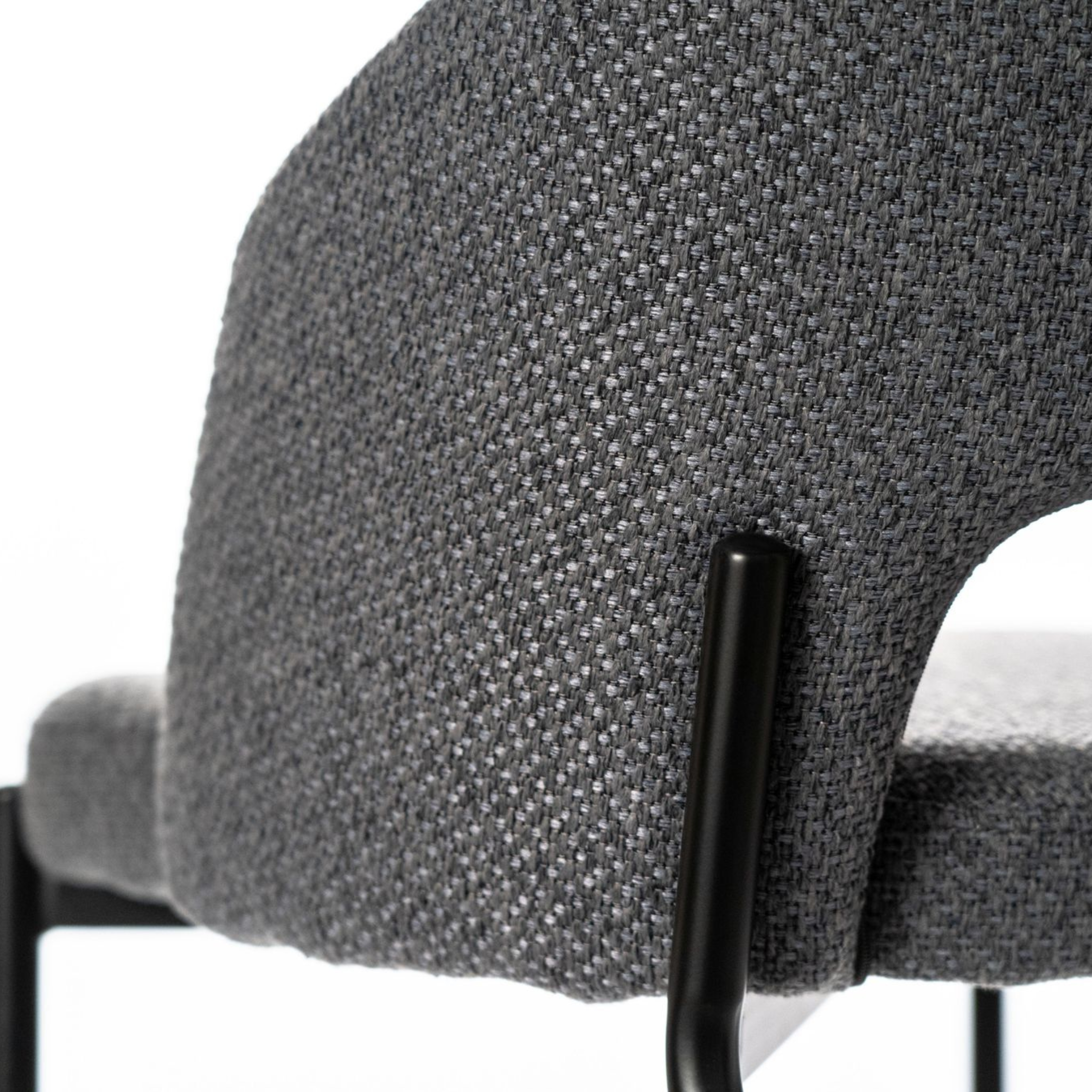 Set of "Alan" high stools in padded fabric with footrest cm 52x50 98h