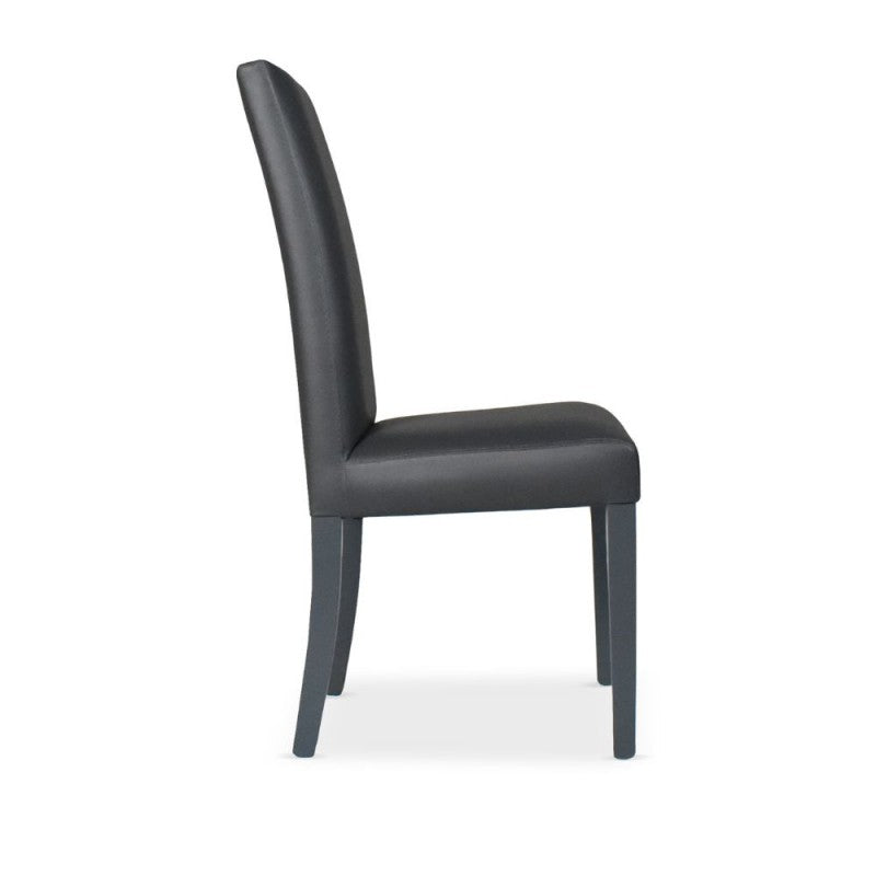 Conjunto de sillas de comedor "Nancy" tapizadas en ecopiel con patas de madera, 47x47 cm, 101h