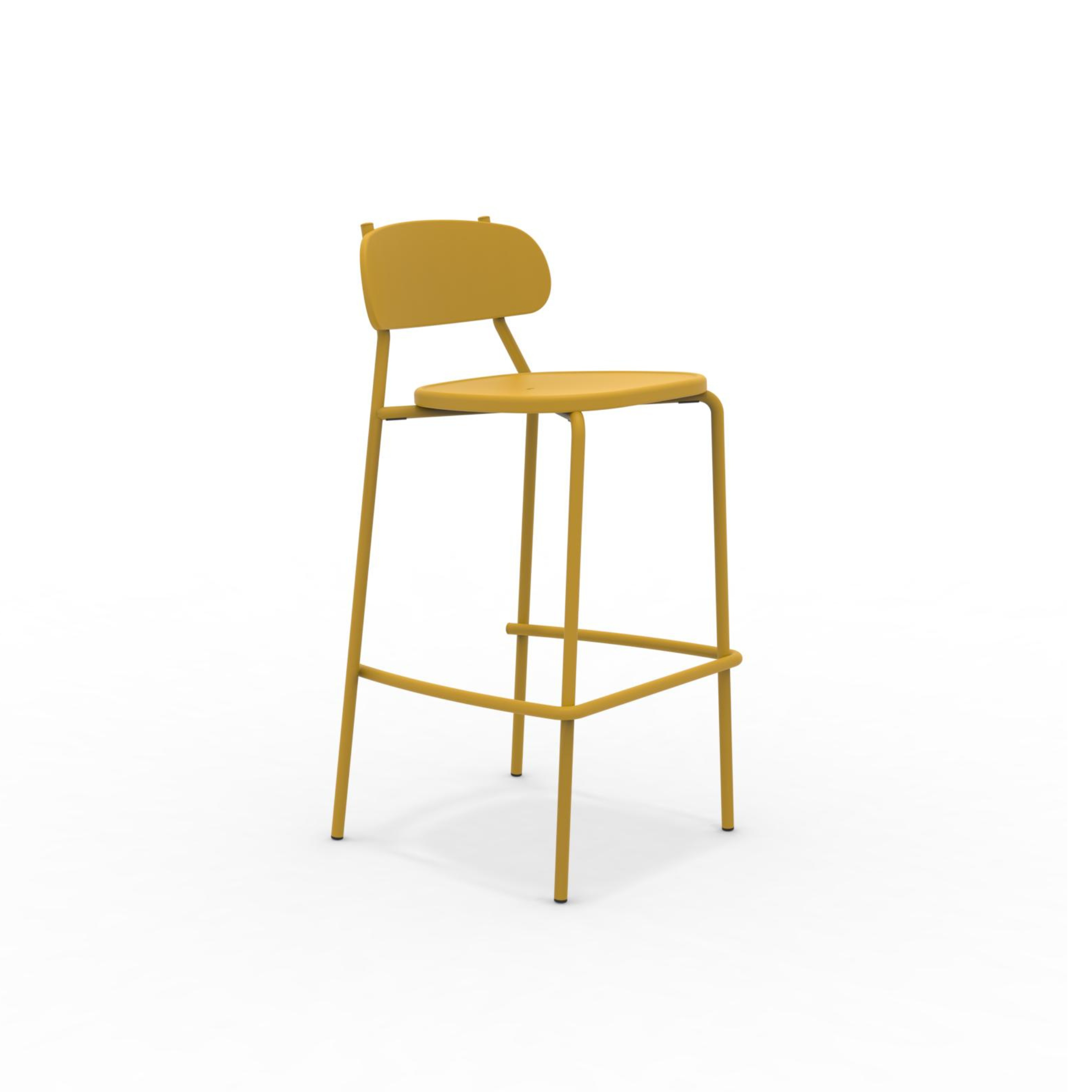 Set of stackable "Fox" garden stools in painted metal, 48x50 cm, 98h