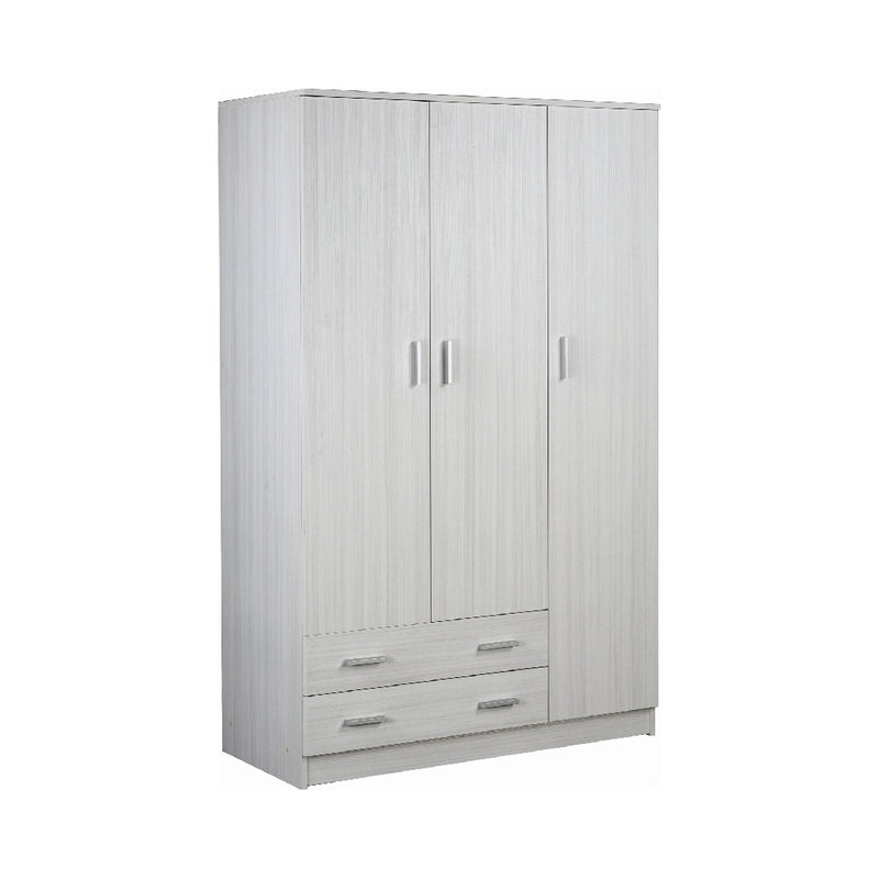 Modern wooden wardrobe with 3 doors, coat hanger, 2 drawers, 111x47 cm, 171h