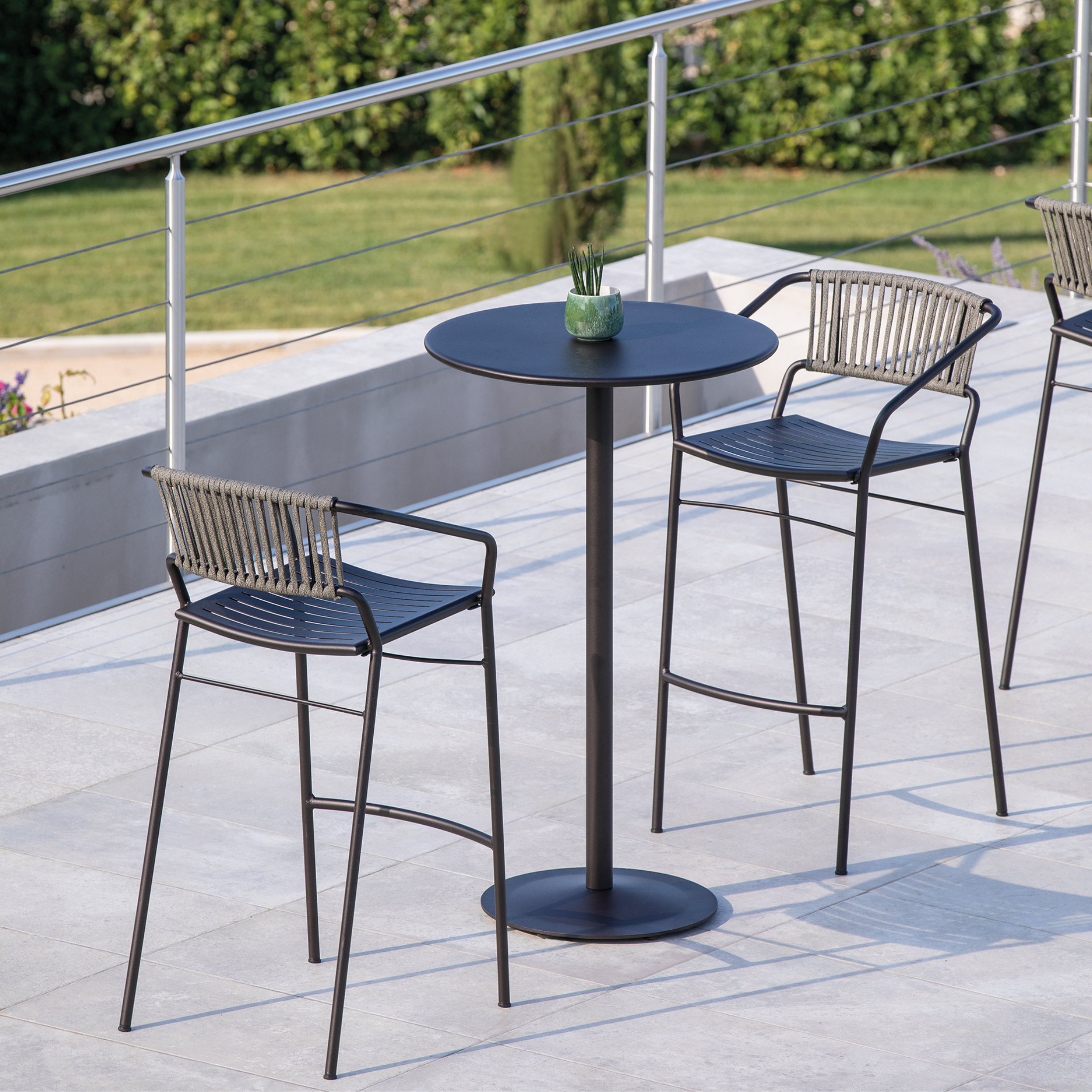 Stackable galvanized metal garden stool "Slot" 54x60 cm 100h