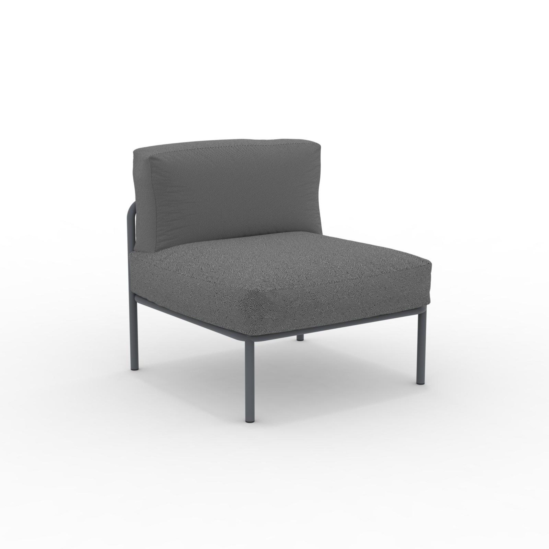 Single sofa with "Key West" rope backrest and cushions 80x80 cm 64h