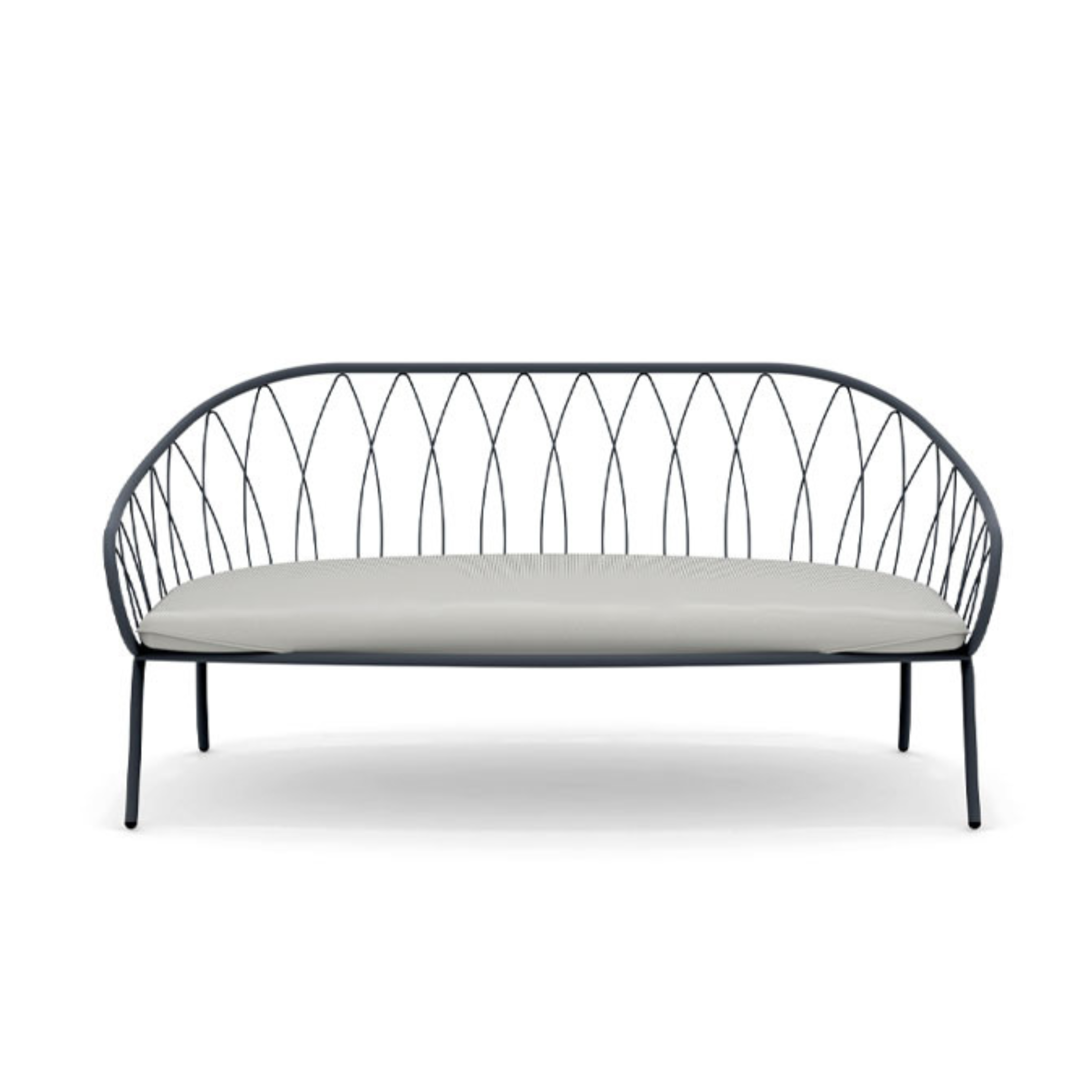 "Flora" metal garden sofa, stackable lounge bench, 160x78 cm, 75 cm high