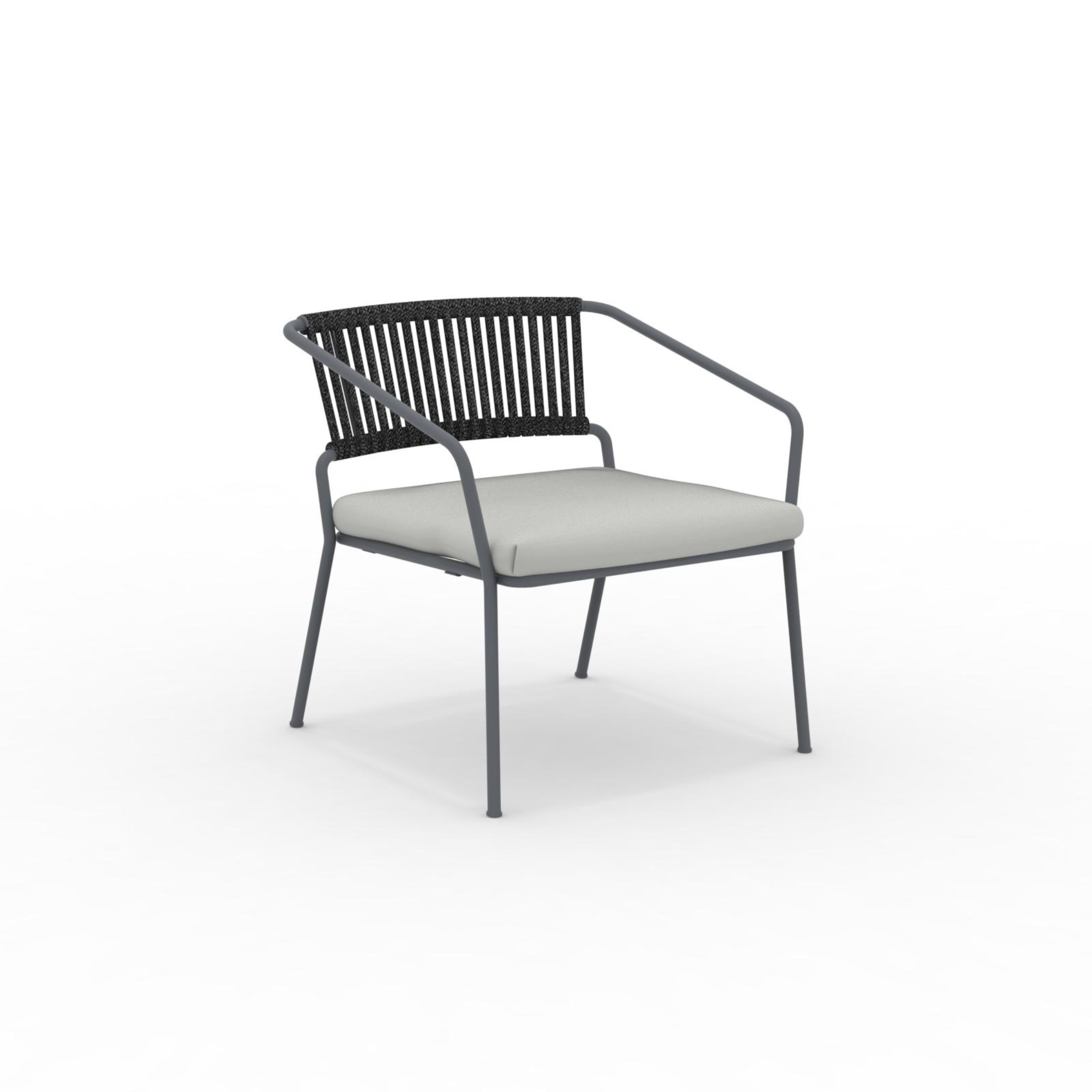Low metal garden armchair "Slot" stackable lounge 68x65 cm 76h