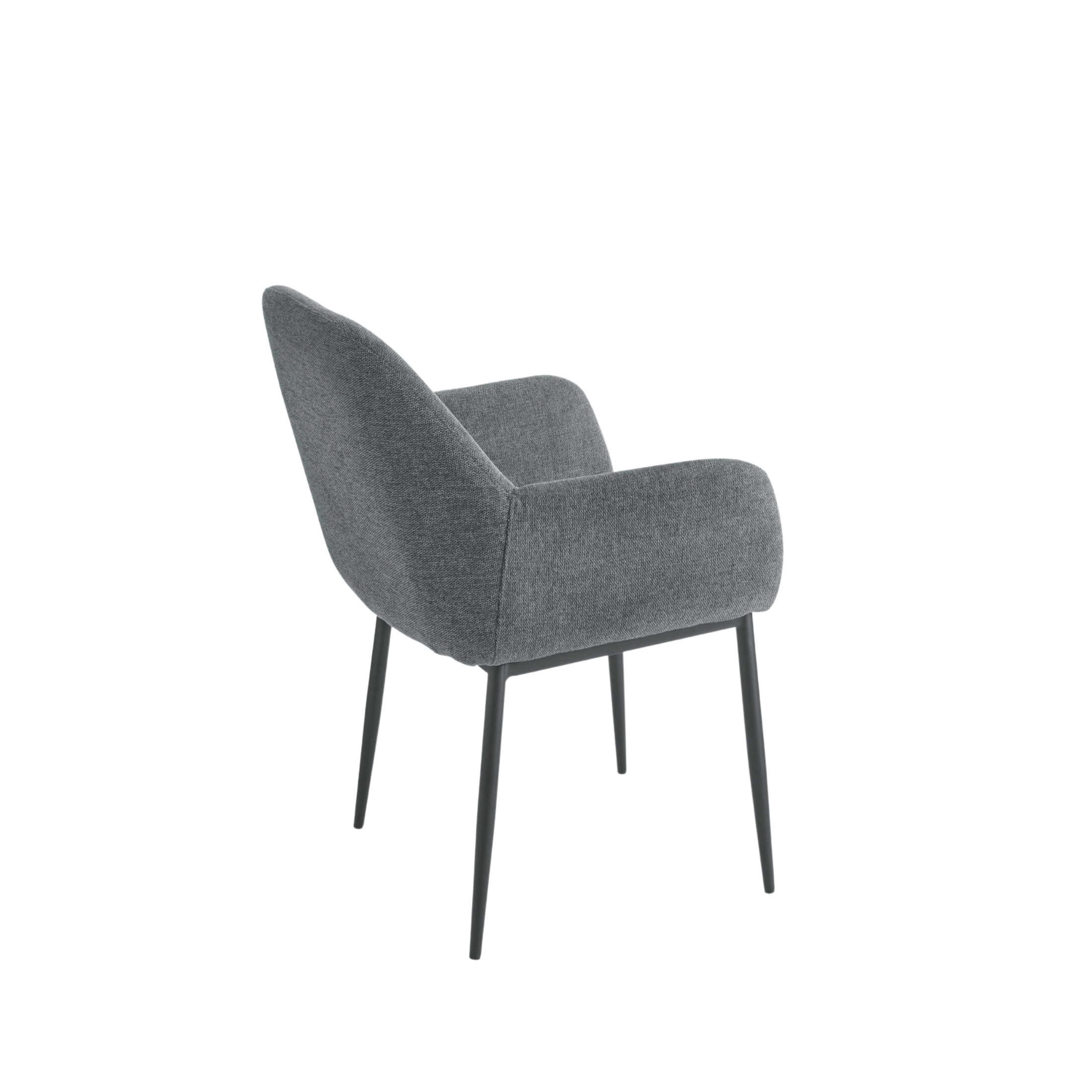 Set of "Petalo" dining chairs upholstered in fabric with painted metal frame cm 58x61 84h