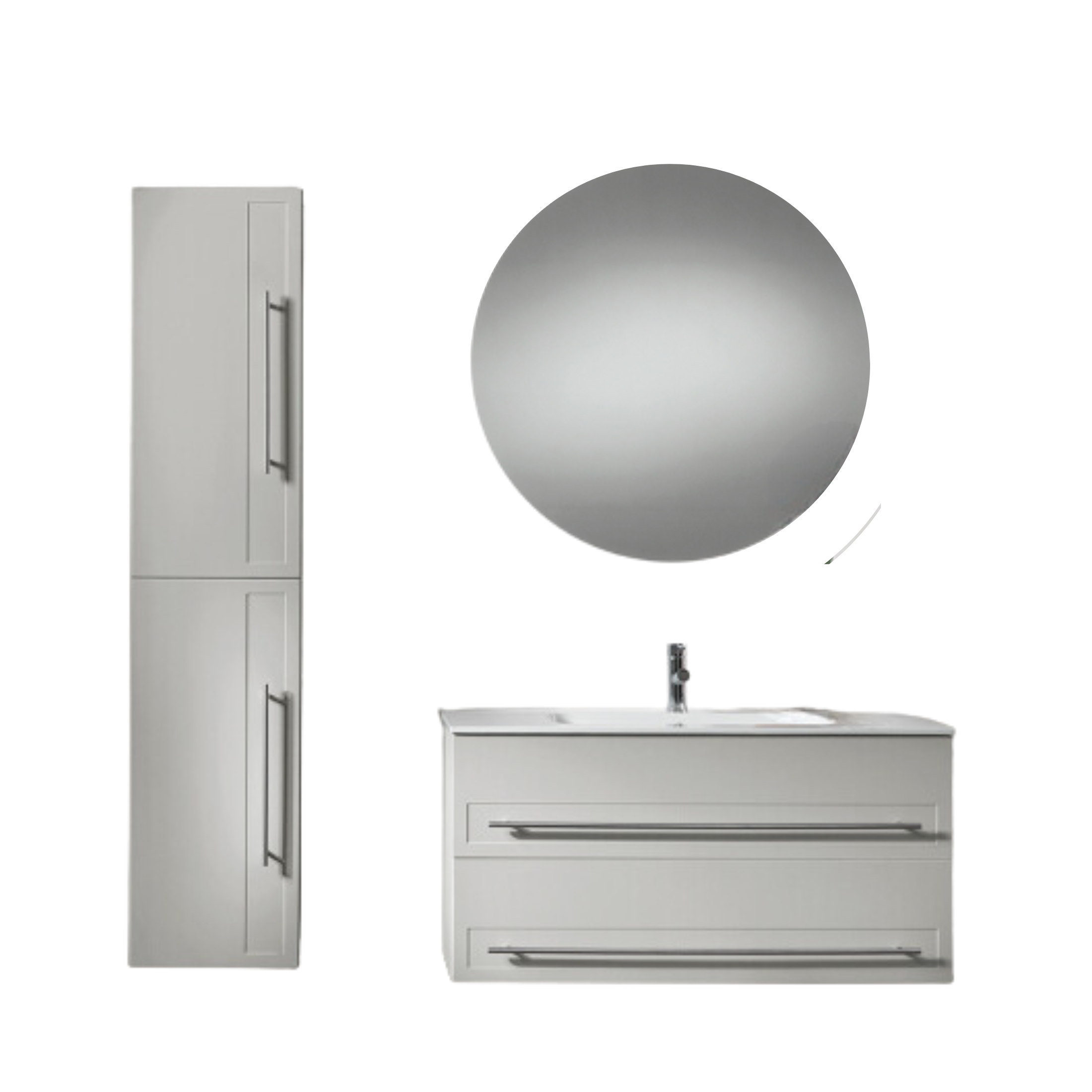 Mueble de baño suspendido "Nemo" con 2 cajones, lavabo, espejo LED y columna suspendida