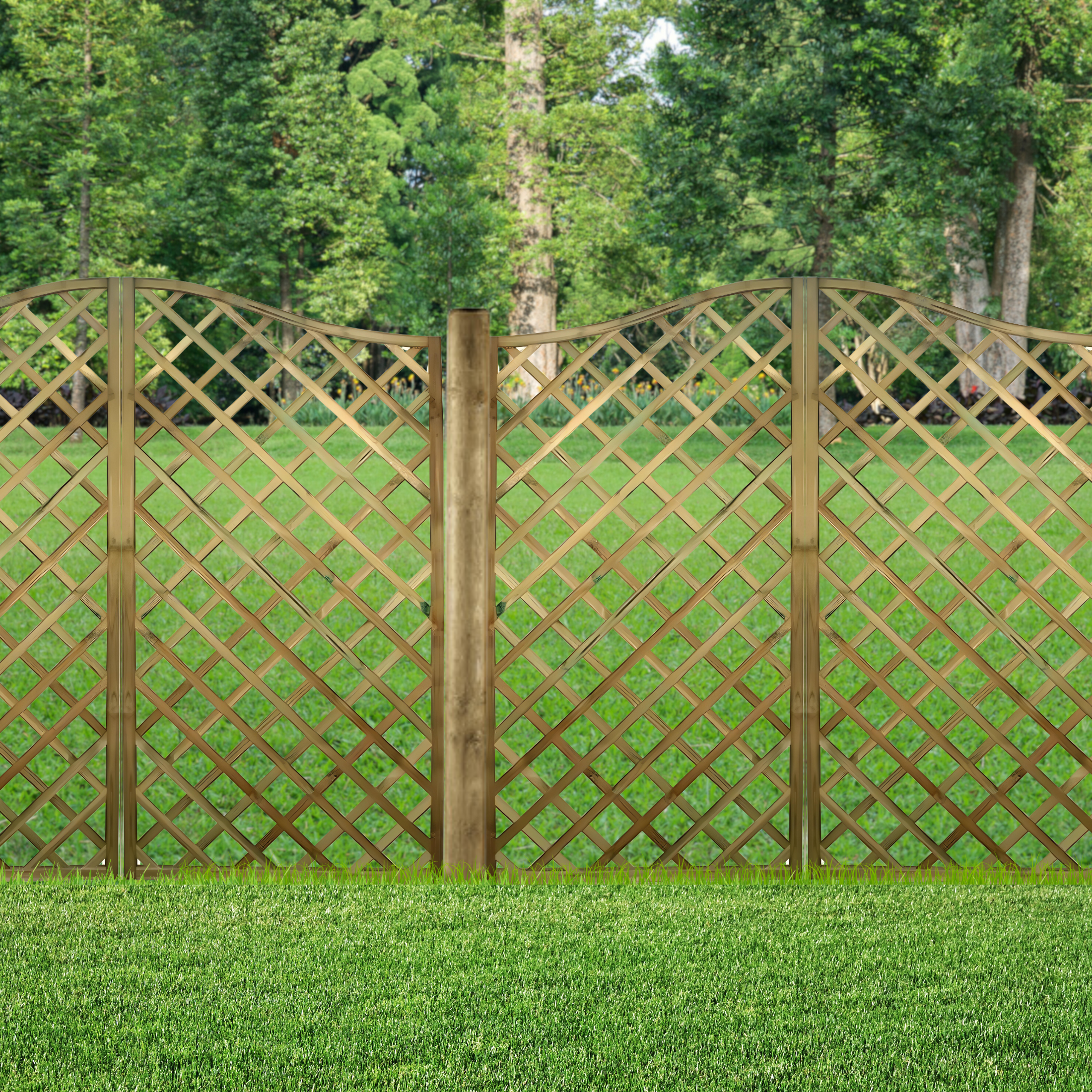 "Onda" impregnated wood garden grill panel