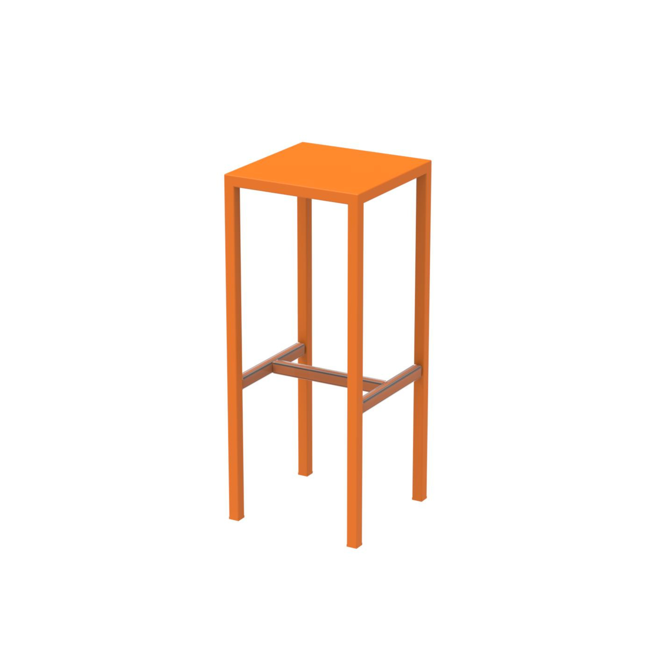 "Seaside" painted metal garden stool, 32x32 cm, 78h