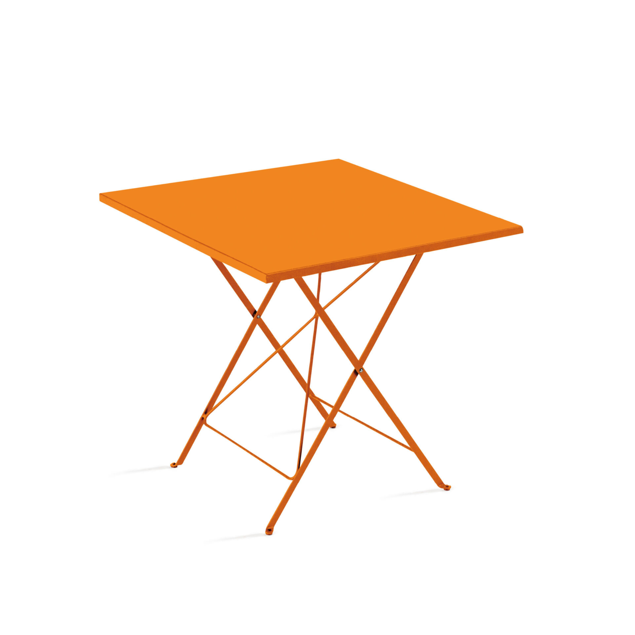 "Step" folding square table in galvanized metal for the garden, height 75 cm