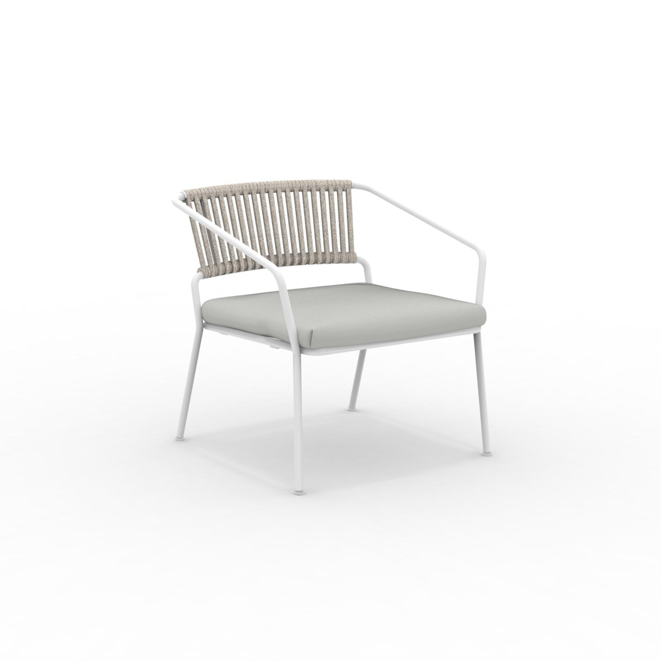 Low metal garden armchair "Slot" stackable lounge 68x65 cm 76h