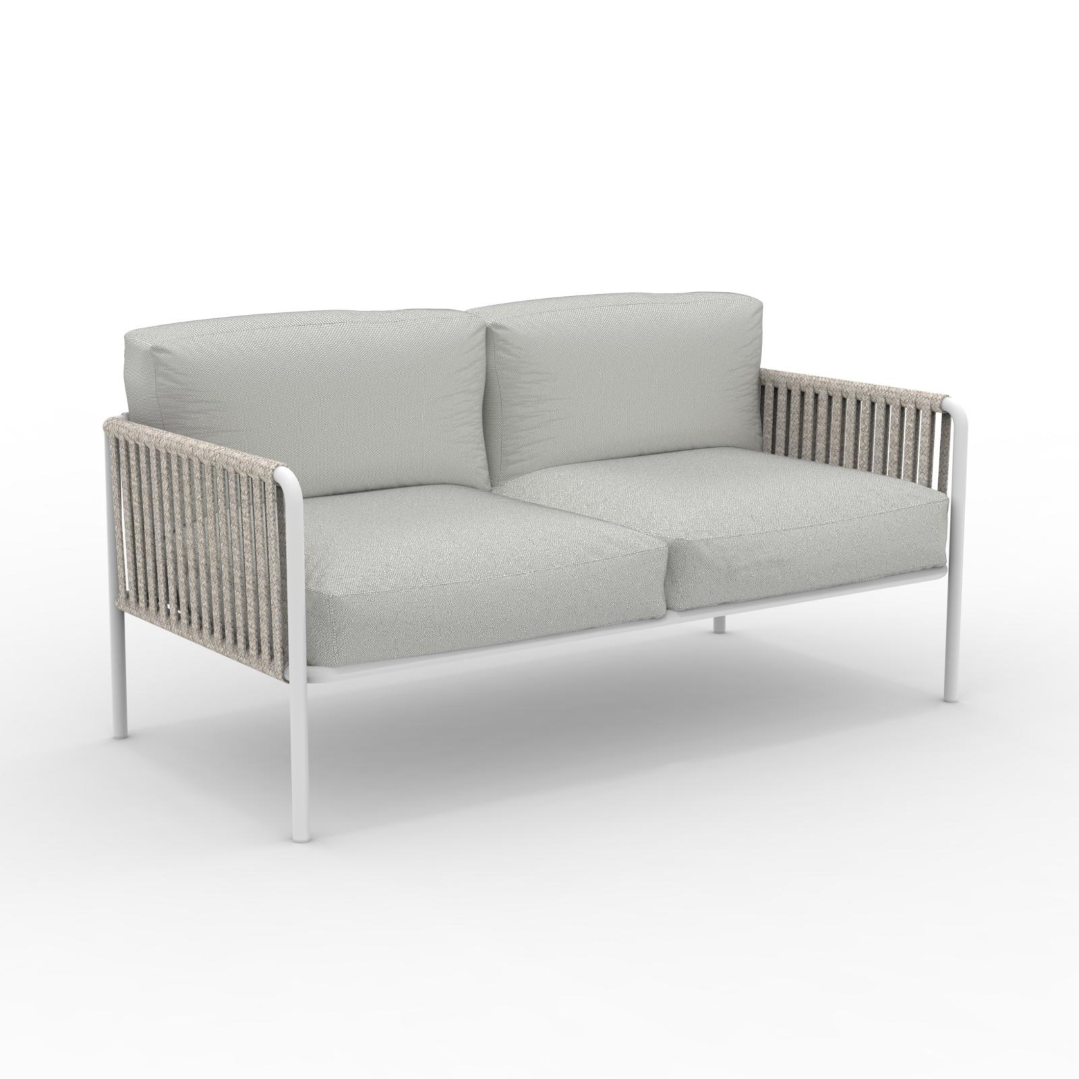"Key West2" 2-seater sofa with rope backrest and cushions 163x83 cm 78h