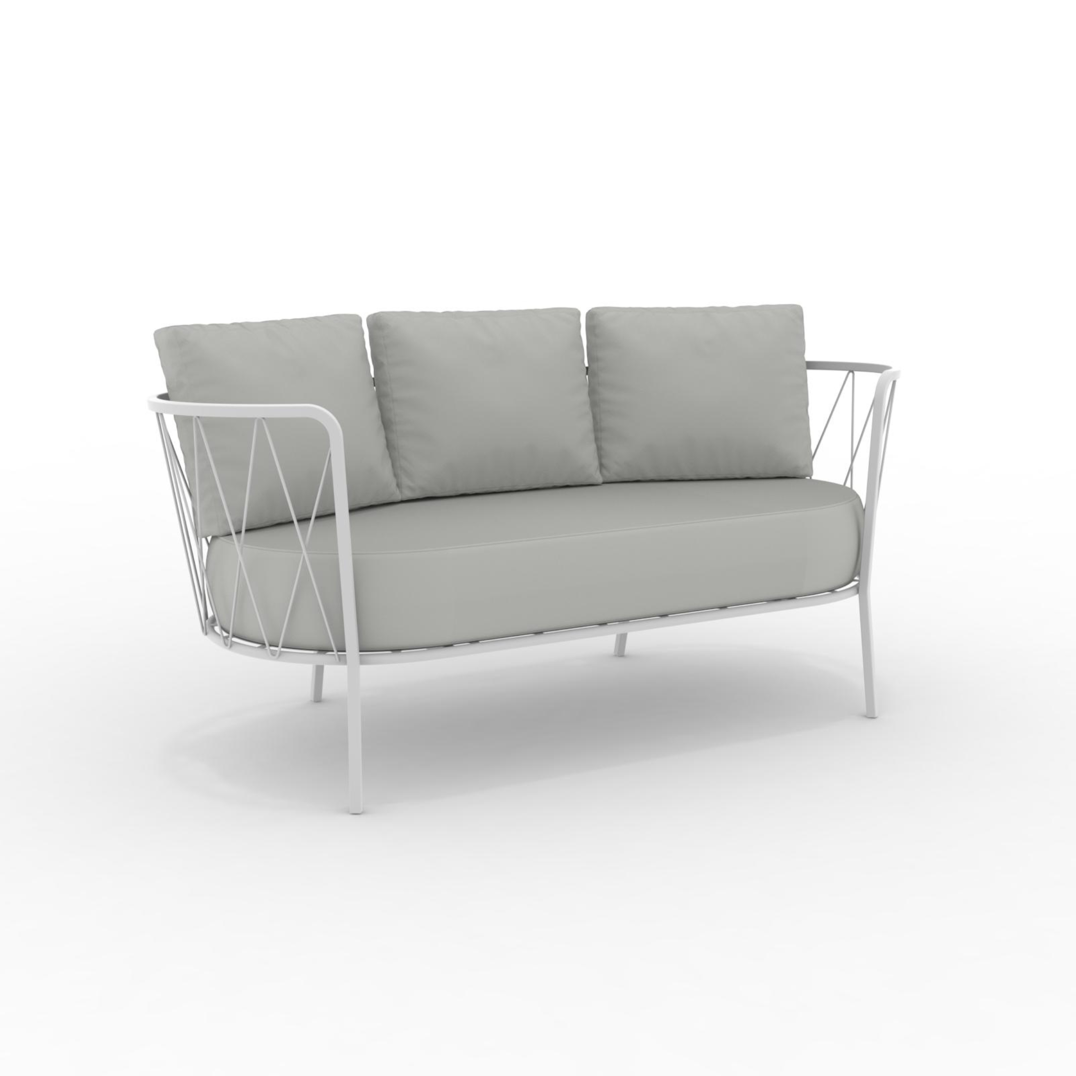 "Daisy13" 2-seater galvanized metal garden sofa lounge chair 160x73 cm 71h