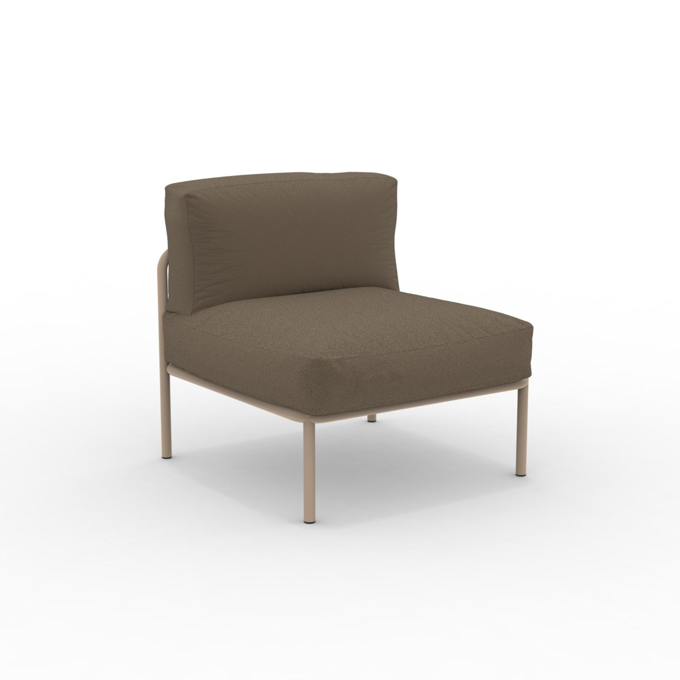 Single sofa with "Key West" rope backrest and cushions 80x80 cm 64h