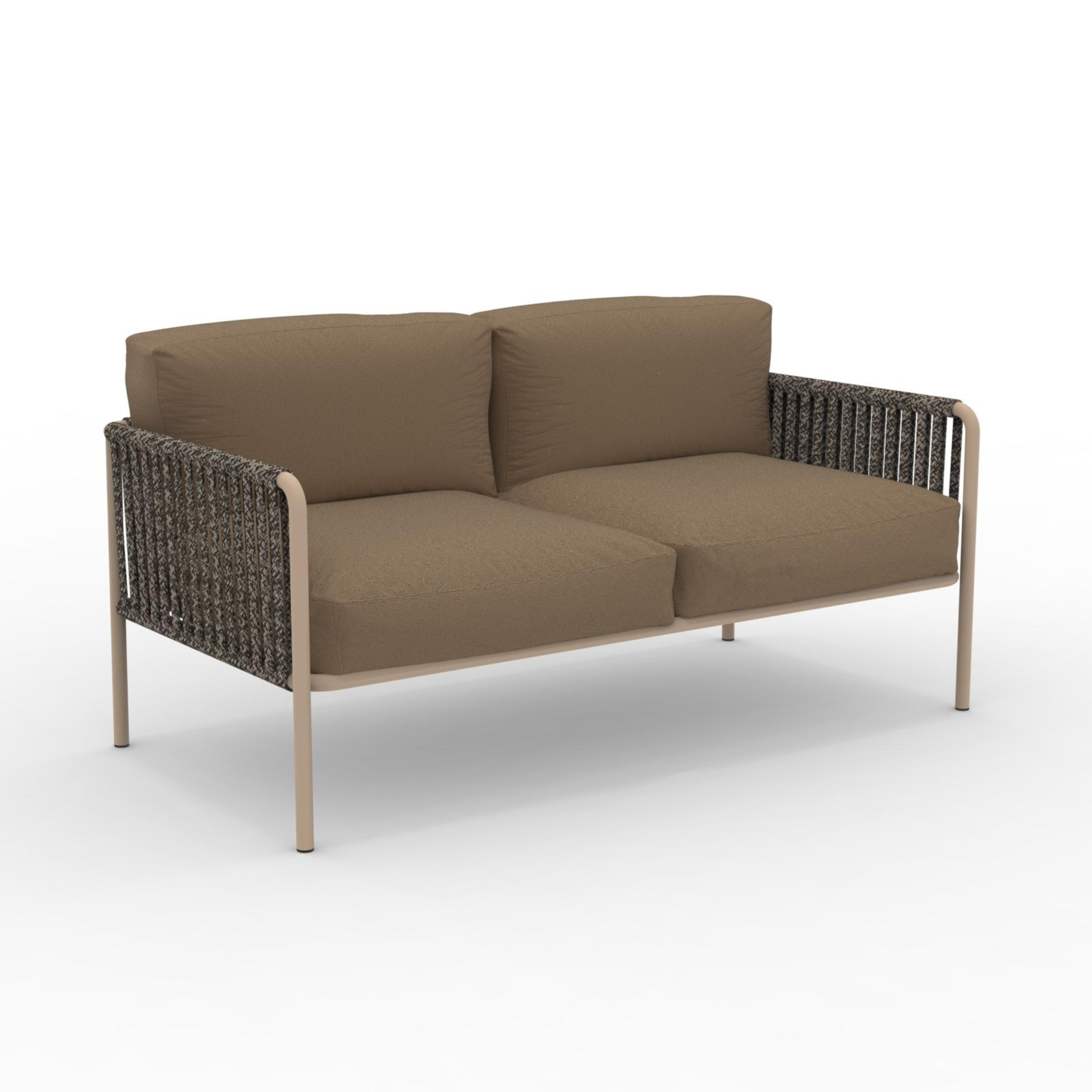 "Key West2" 2-seater sofa with rope backrest and cushions 163x83 cm 78h