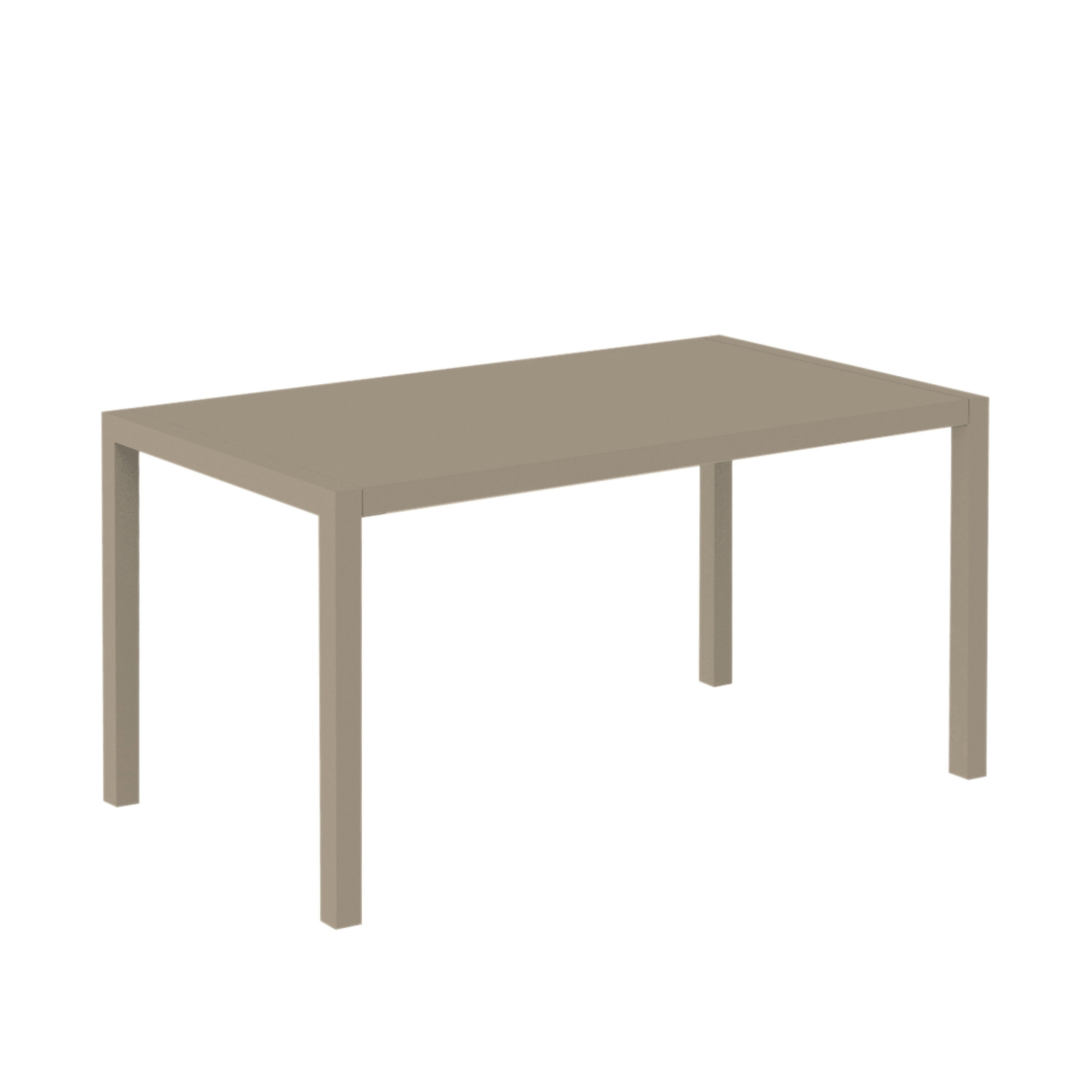 "Quatris" modern fixed rectangular metal garden table, stackable, 75 cm high.
