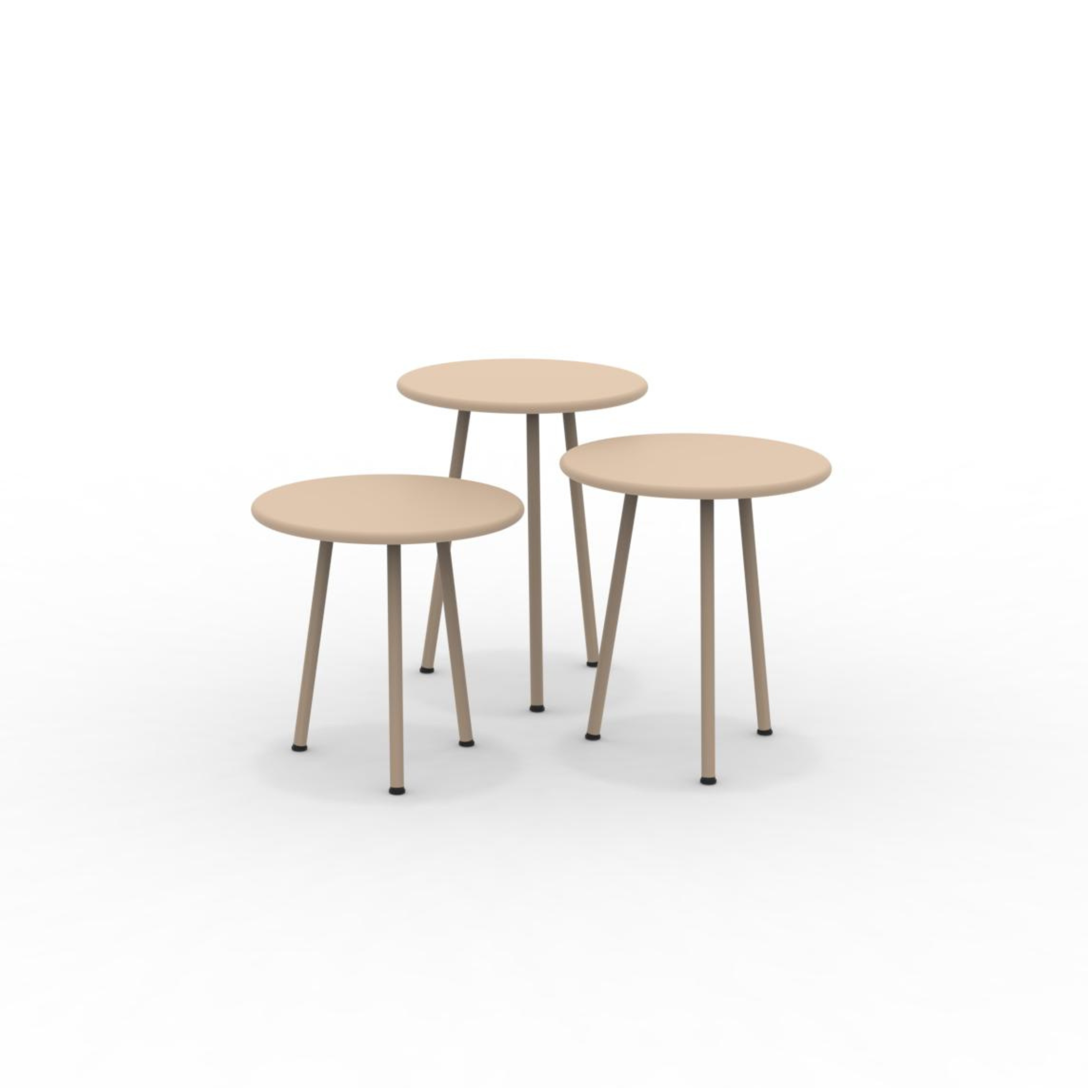 Set of 3 "Daisy" metal coffee tables for the garden, 40x40 cm