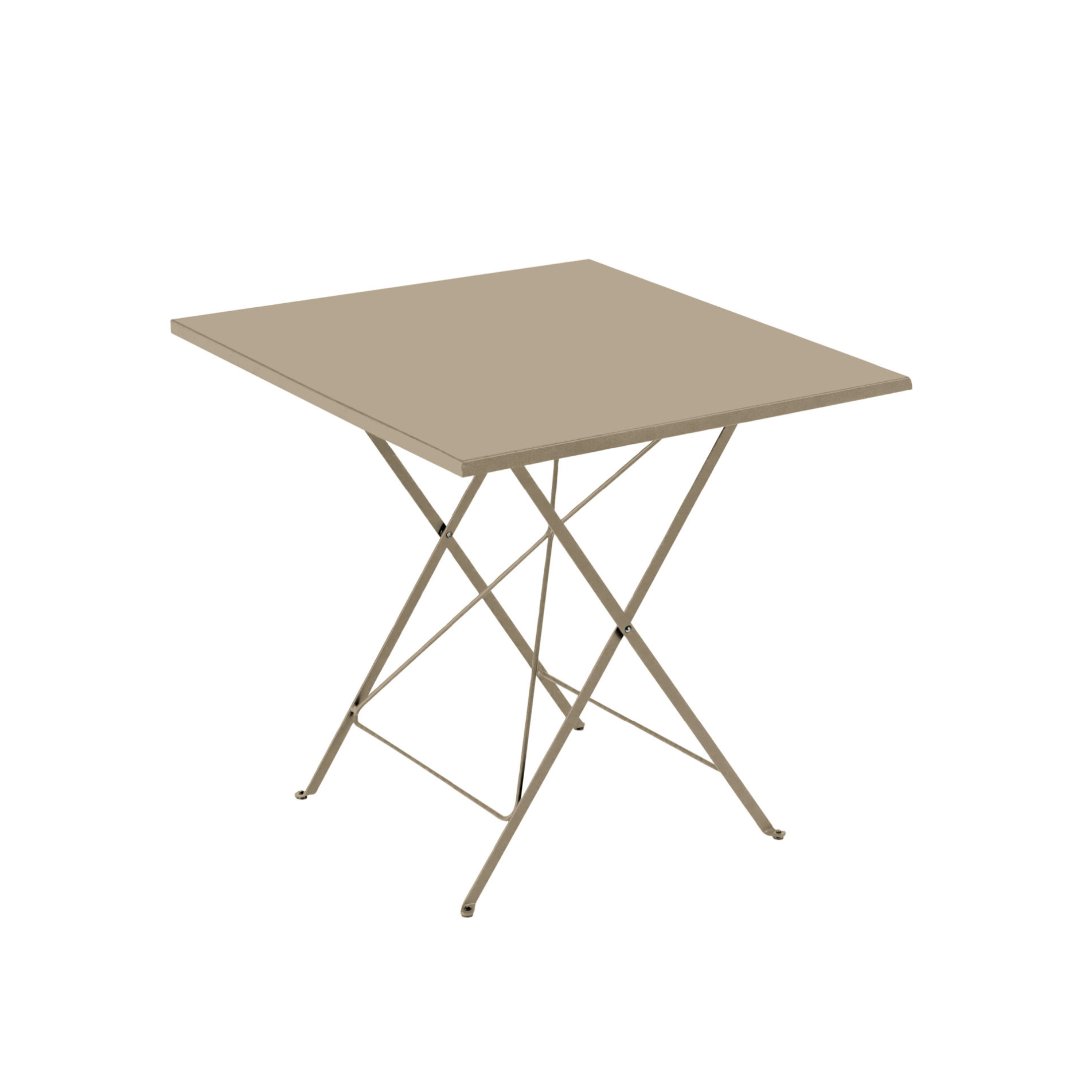 "Step" folding square table in galvanized metal for the garden, height 75 cm