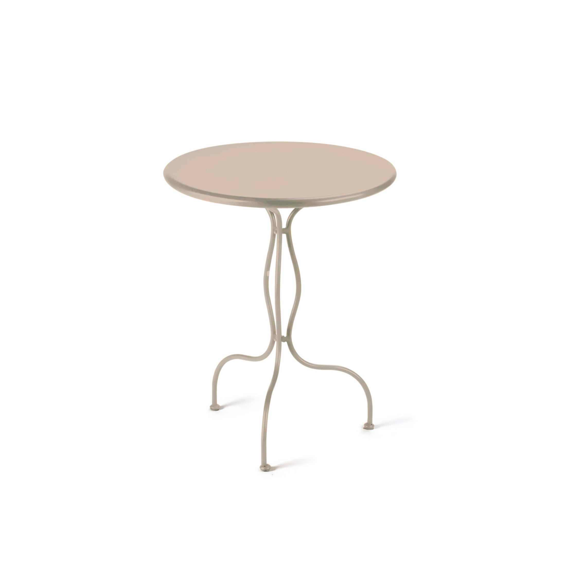 Round galvanized metal table "Rondò" for bars and gardens, dismountable, 60x60 cm, 75 cm high