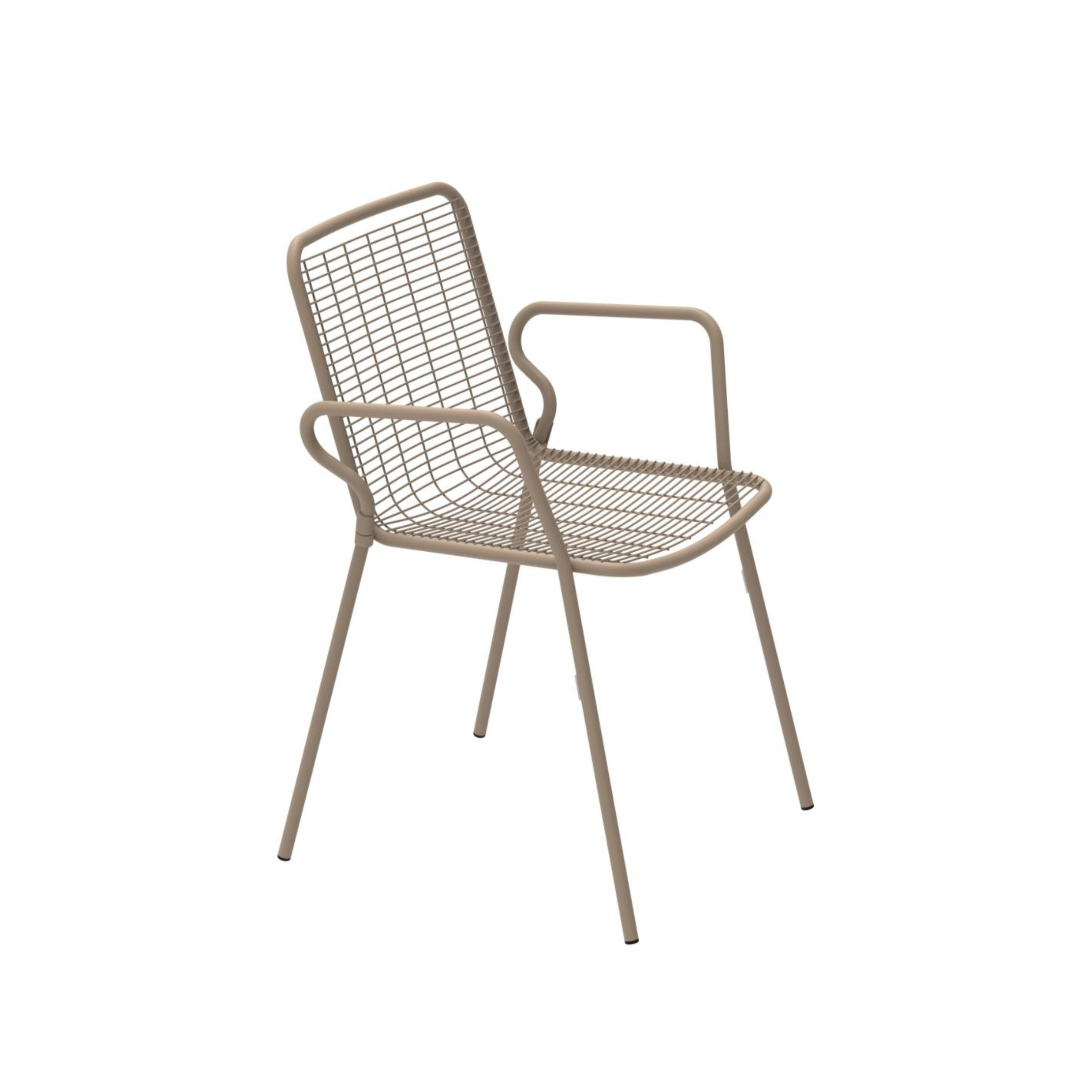 Set of stackable "Roma" chairs in powder-coated metal, 54x60 cm, 84h
