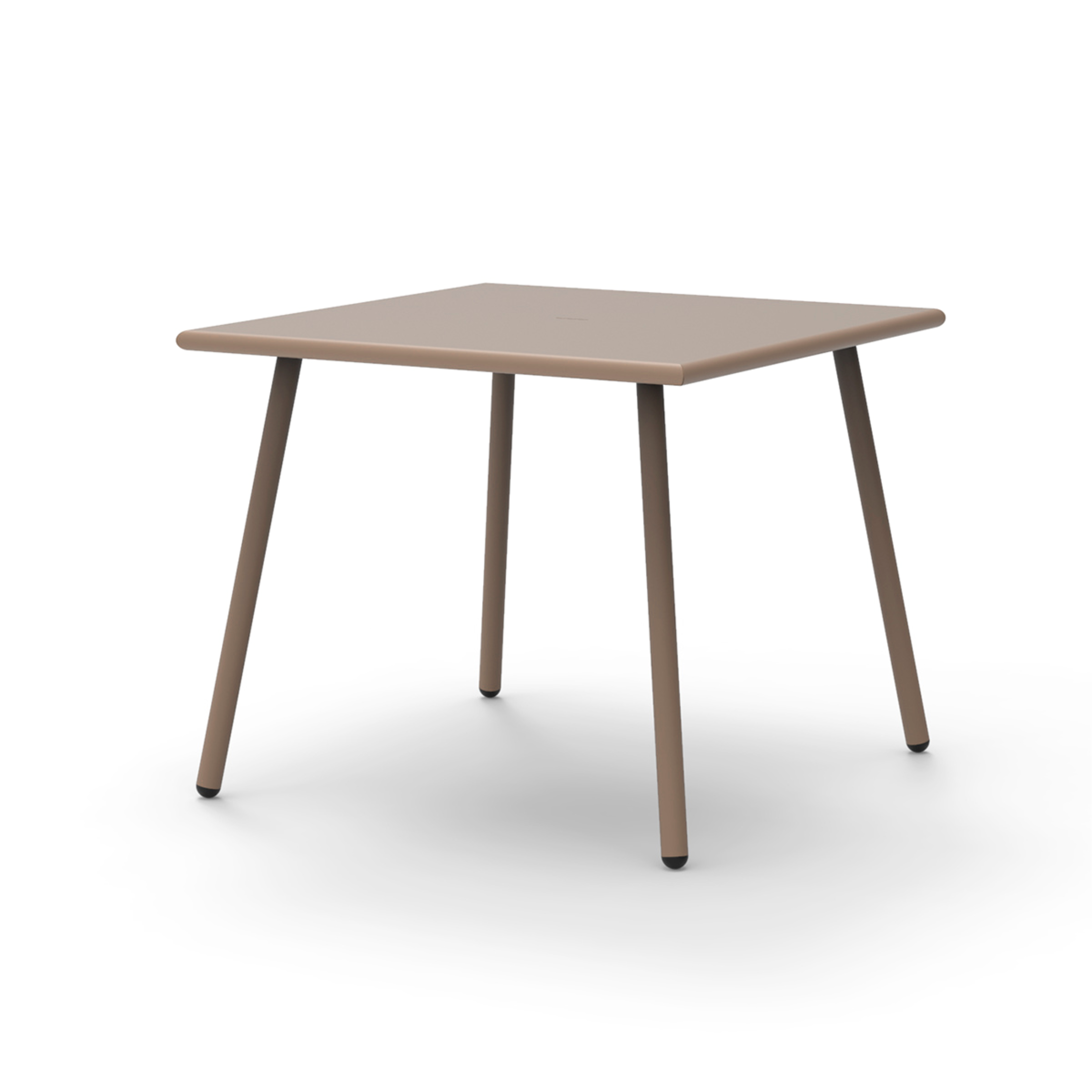 Fixed square "Roma12" garden table in painted metal, 90x90 cm, 75 cm high.