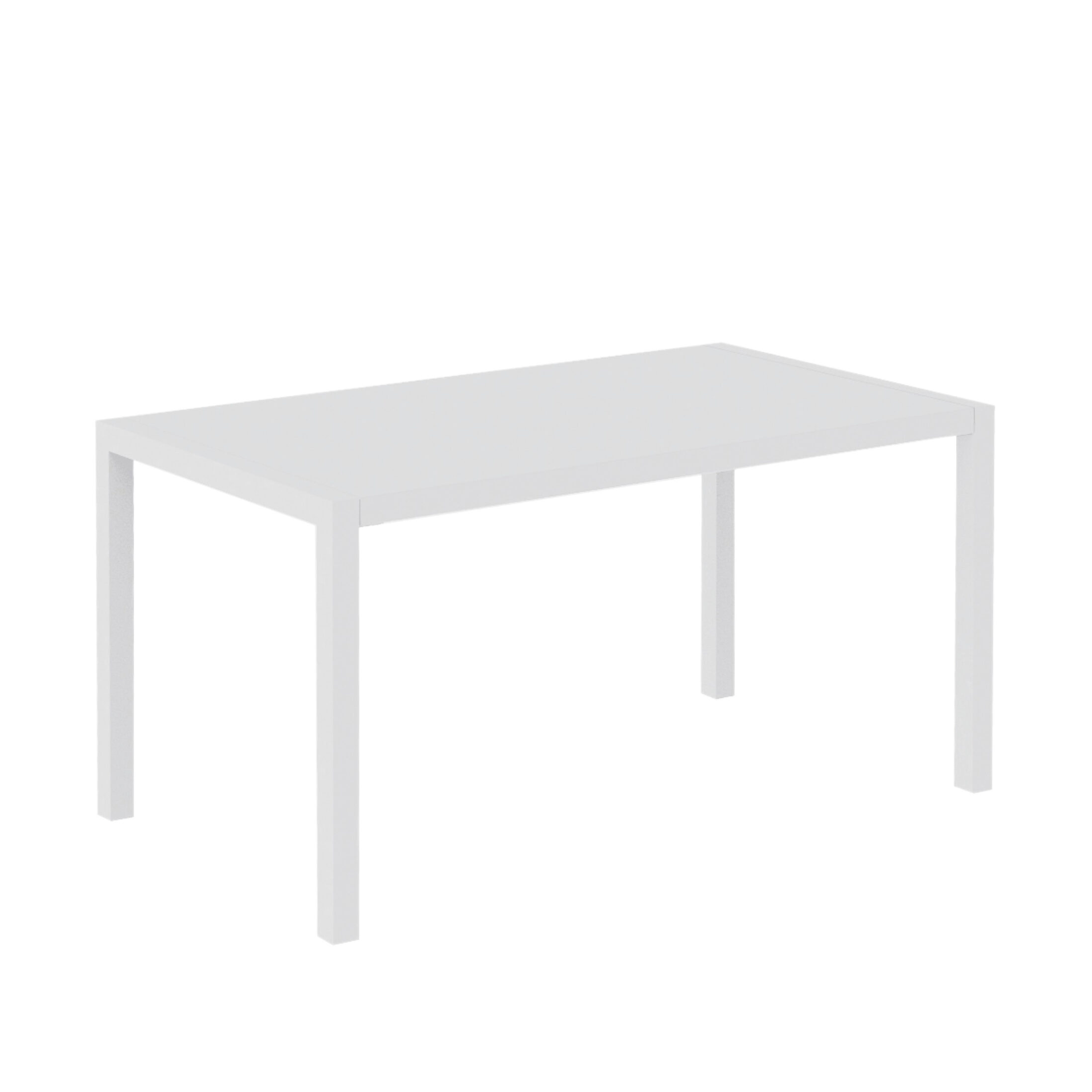 "Quatris" modern fixed rectangular metal garden table, stackable, 75 cm high.