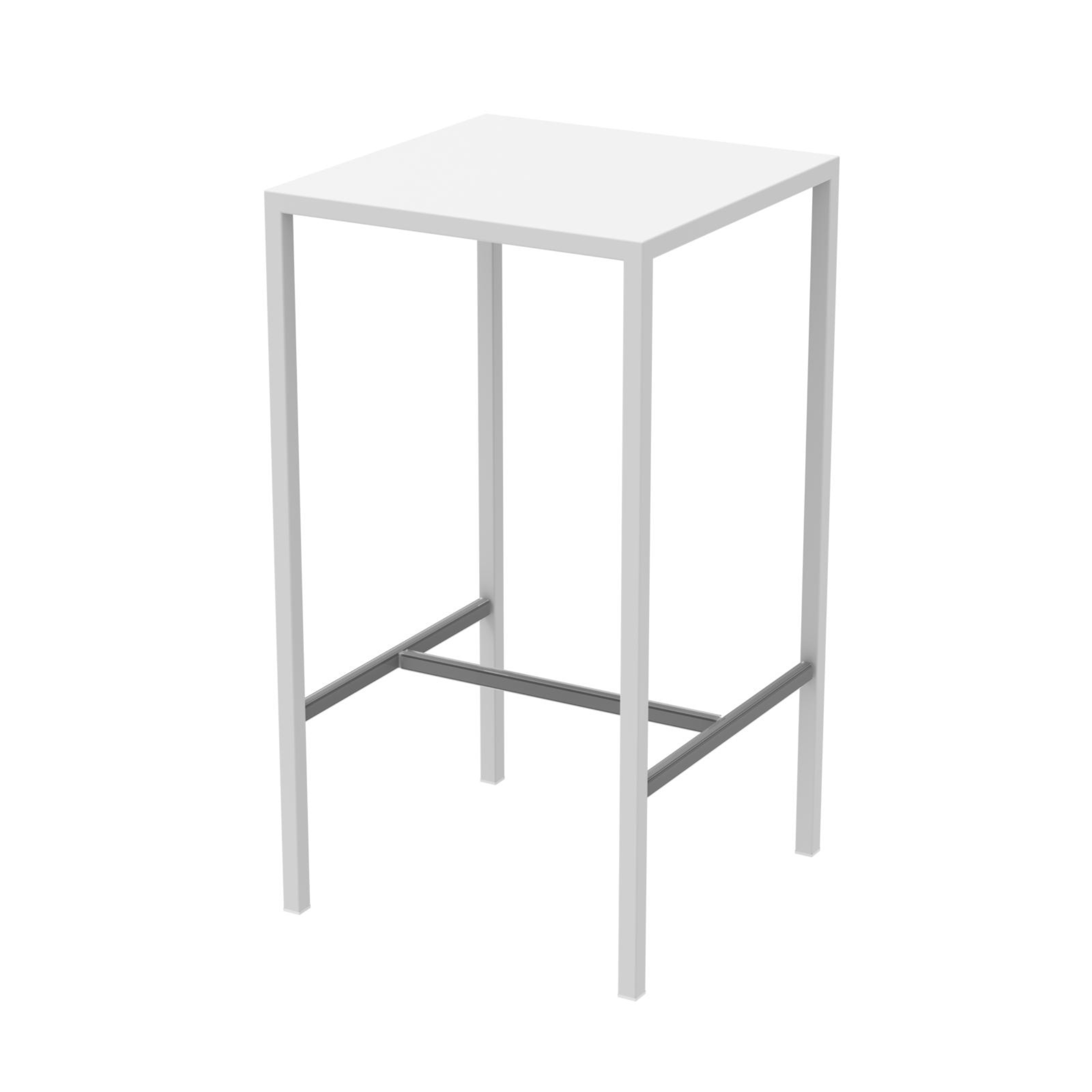 Mesa alta "Seaside" de metal pintado para bares y jardines modernos, h 110 cm