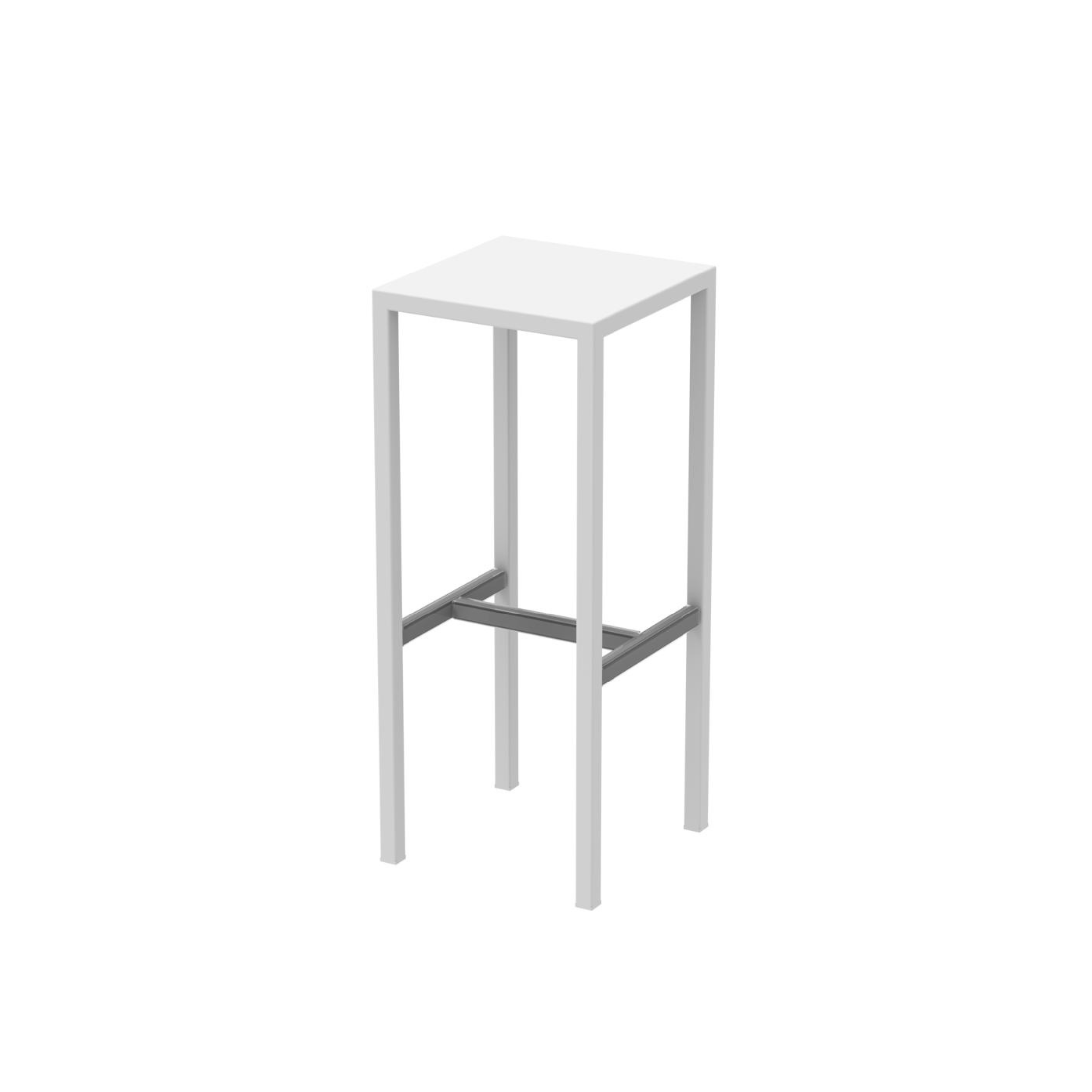 "Seaside" painted metal garden stool, 32x32 cm, 78h