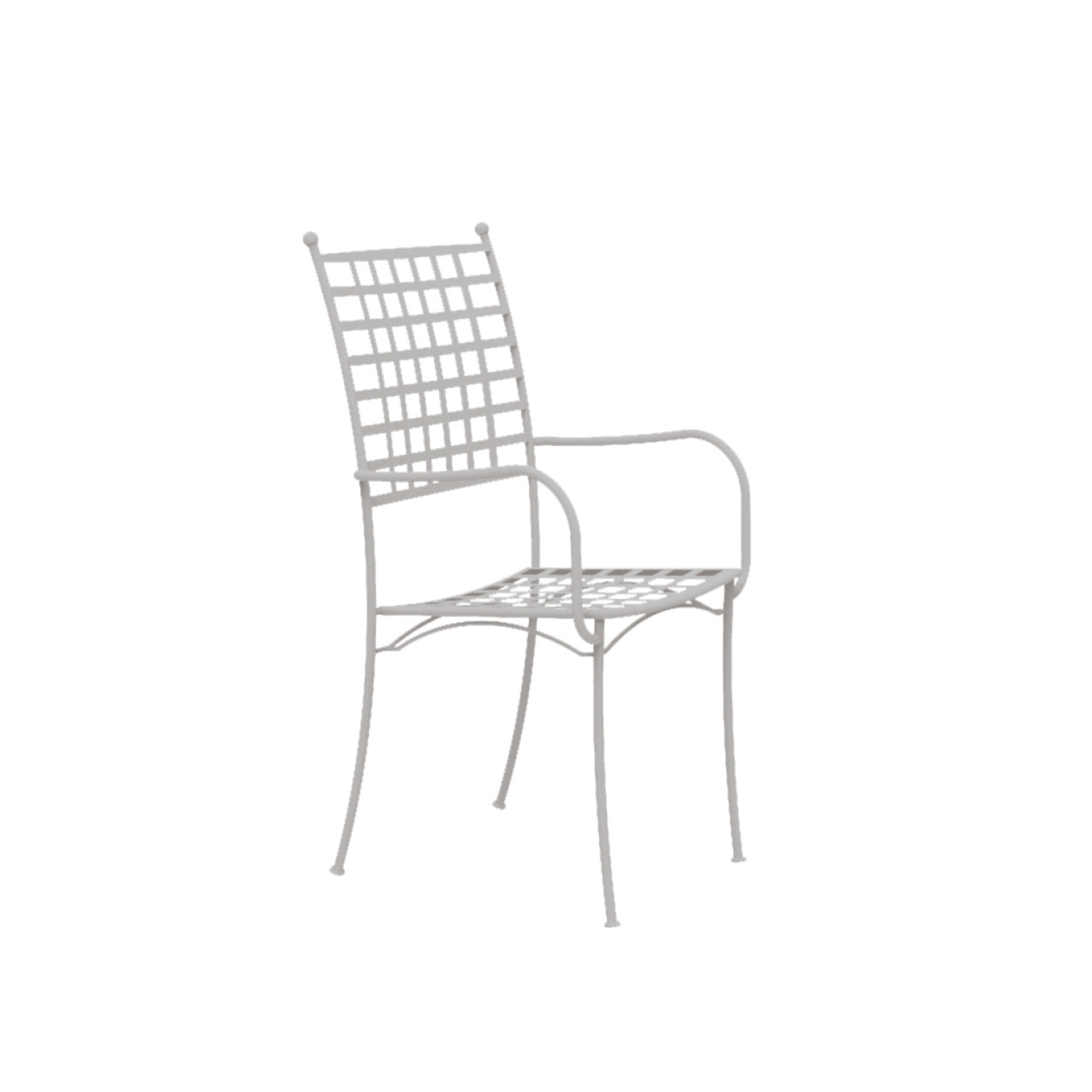 Set of "Tosca" stackable painted metal garden chairs, 55x55 cm, 98 cm high