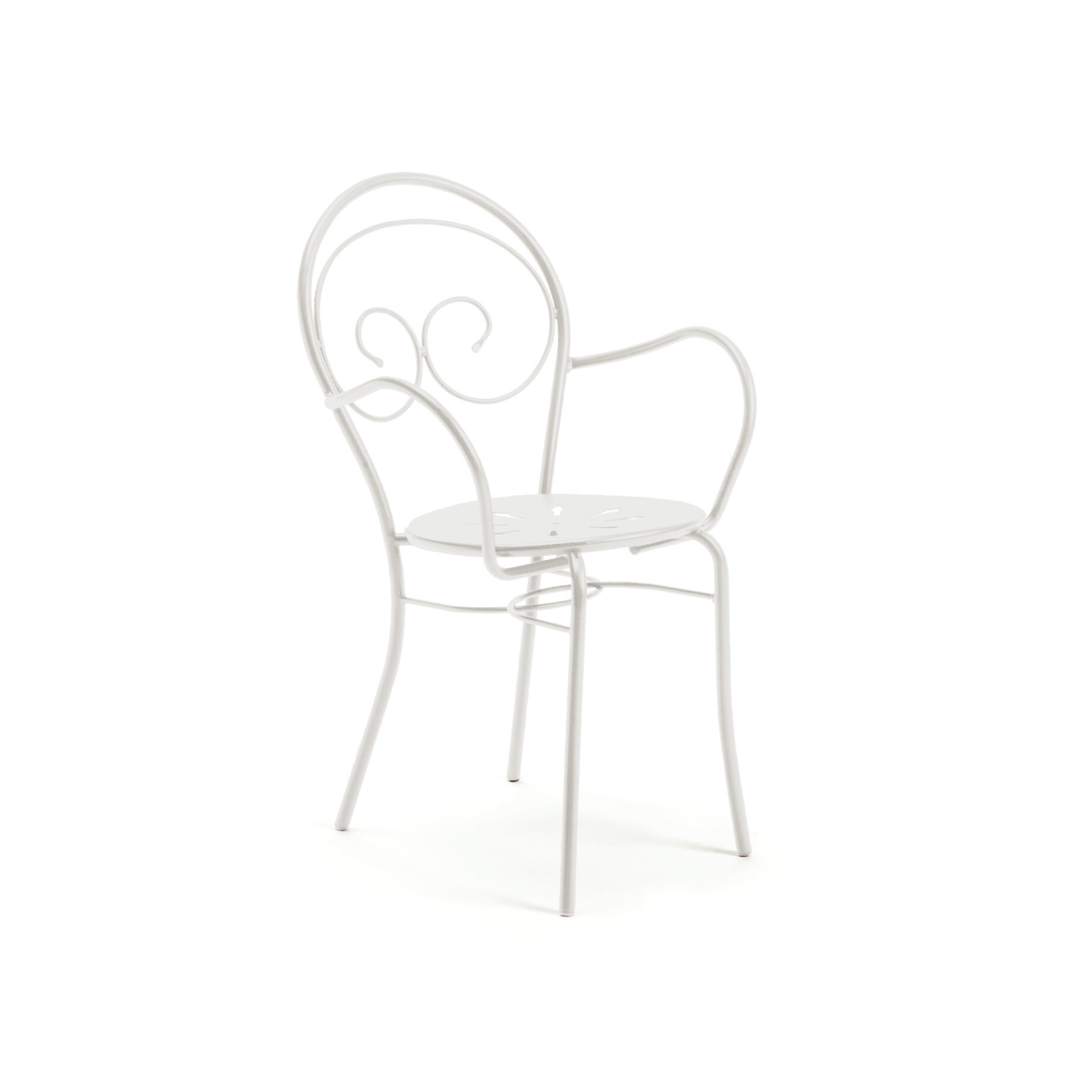 Set of "Mimmo" stackable painted metal garden chairs, 51x52 cm, 89 cm high