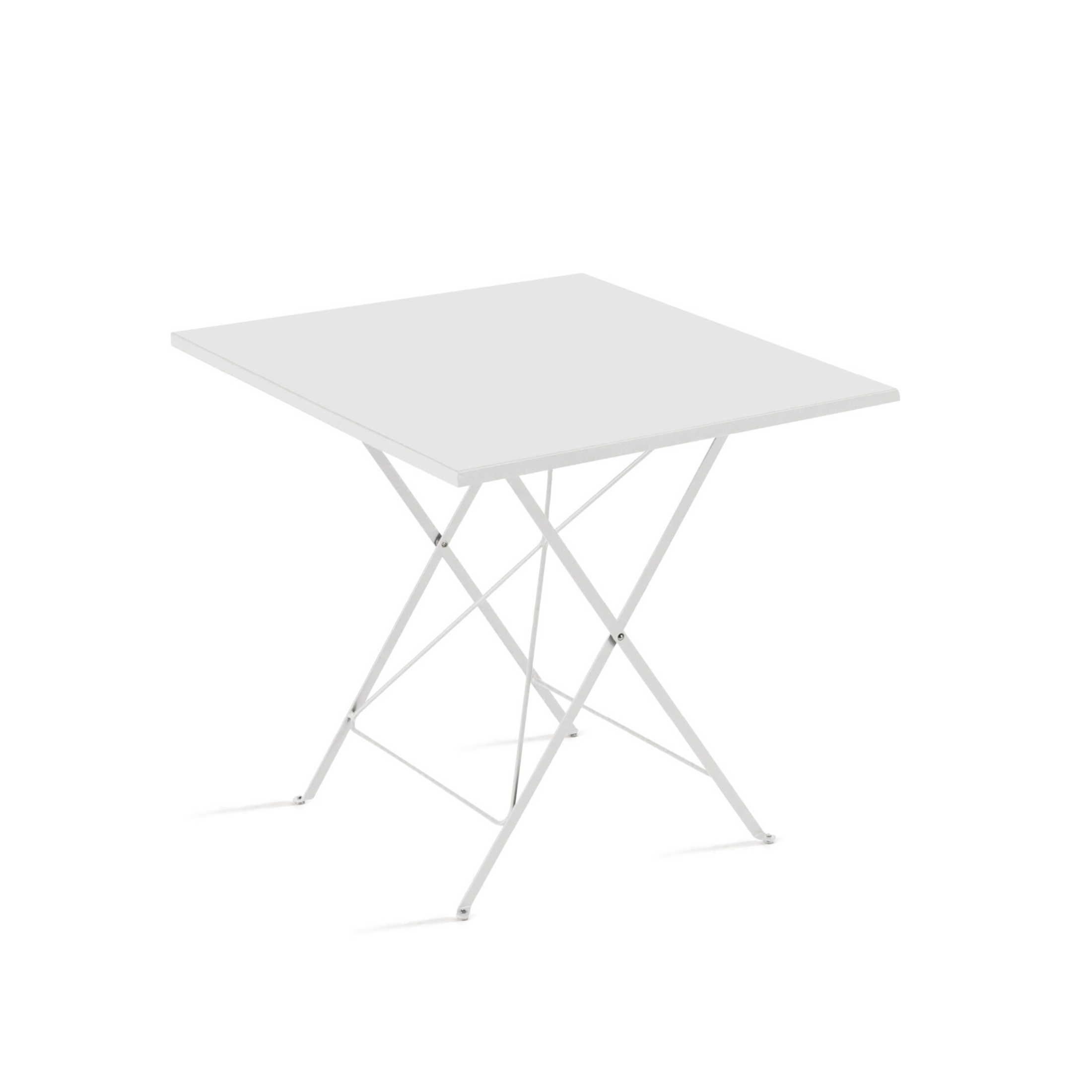 "Step" folding square table in galvanized metal for the garden, height 75 cm