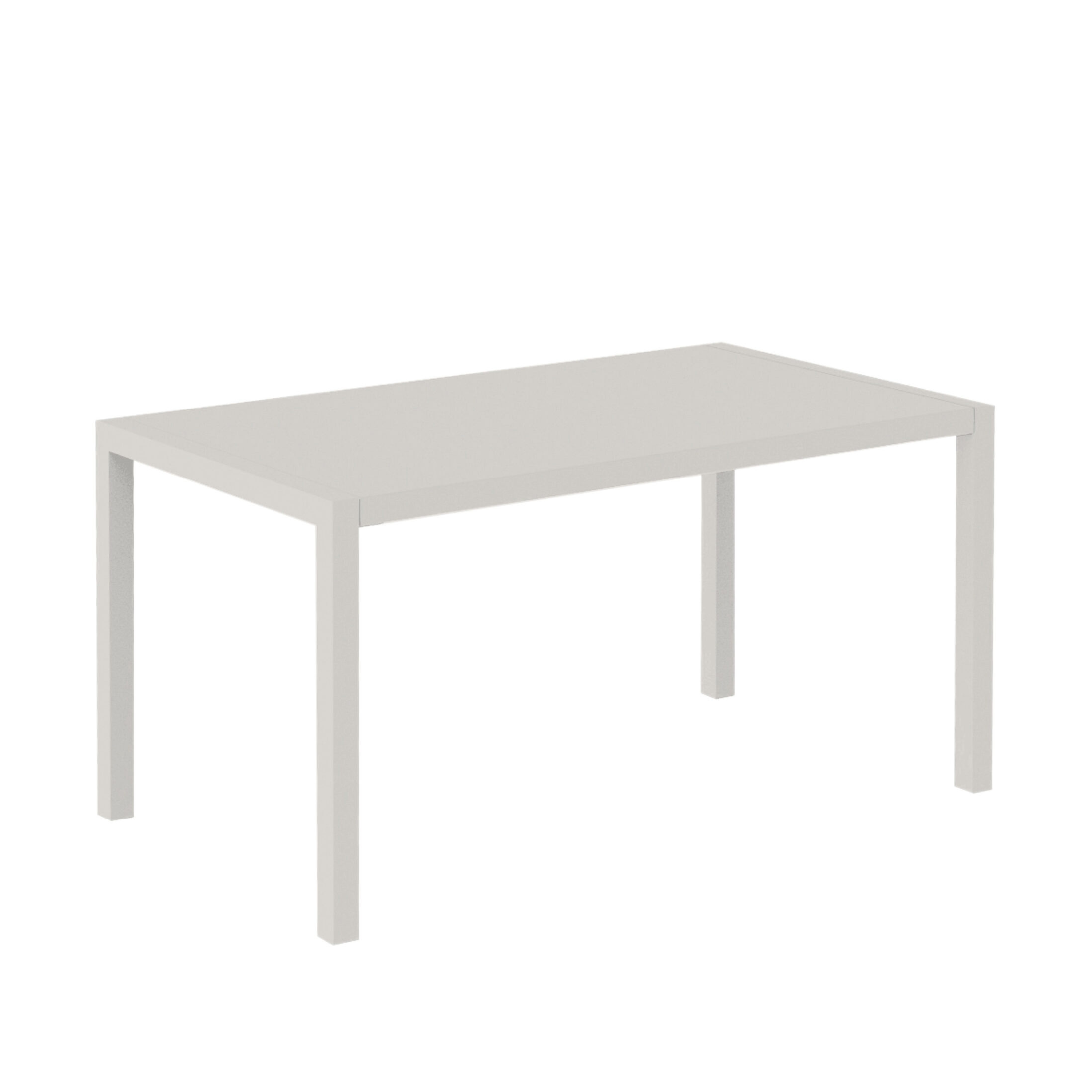 "Quatris" modern fixed rectangular metal garden table, stackable, 75 cm high.