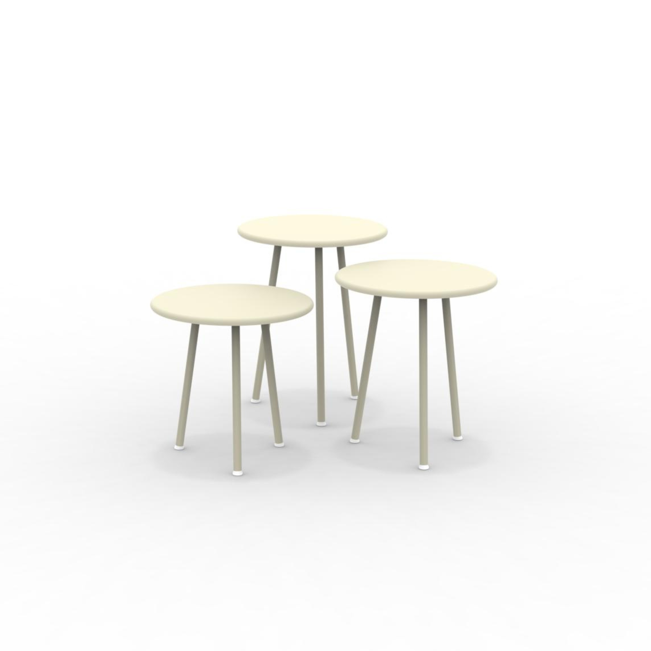 Set of 3 "Daisy" metal coffee tables for the garden, 40x40 cm