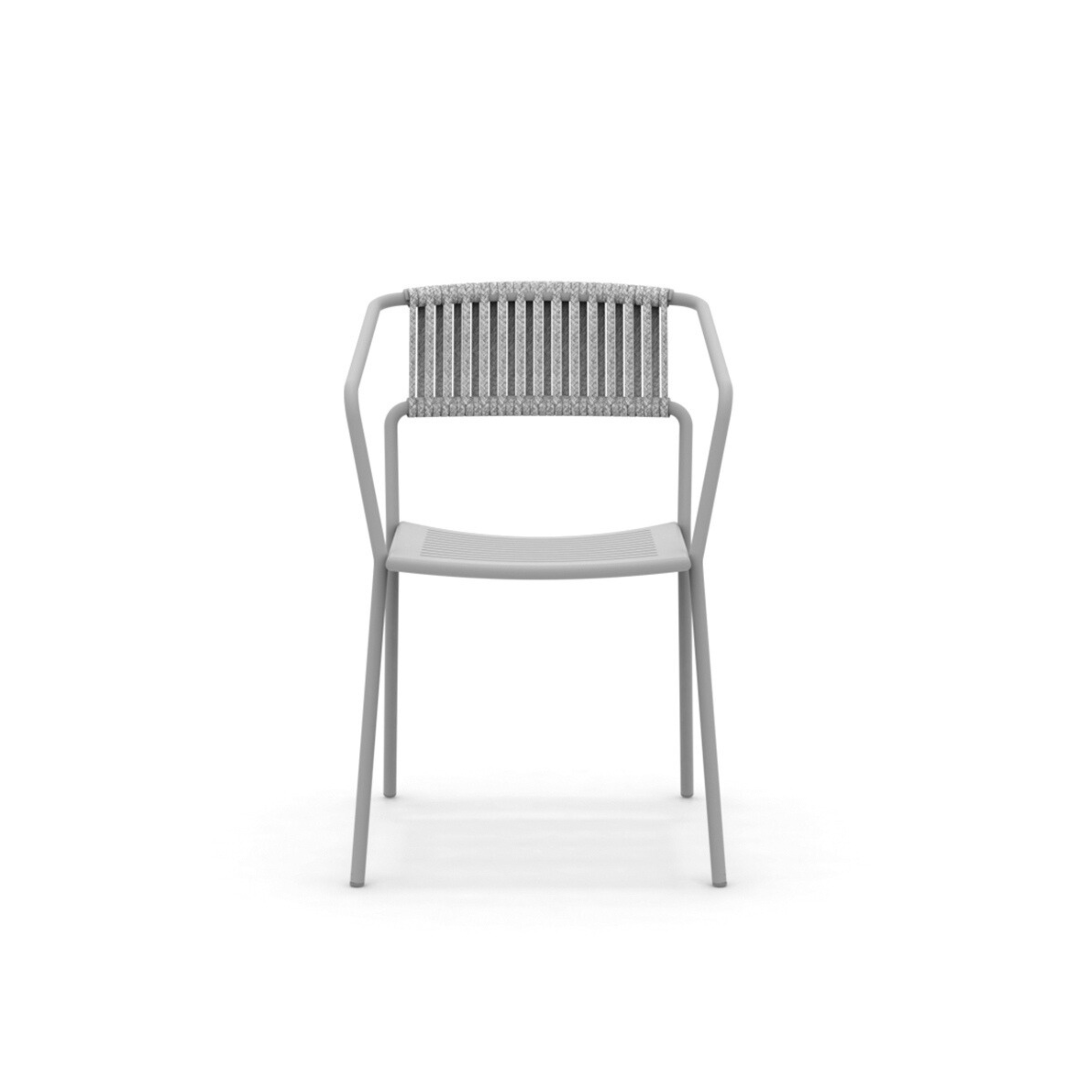 Set of "Slot" metal chairs with "Slot" rope backrest, stackable, 54x55 cm, 79h