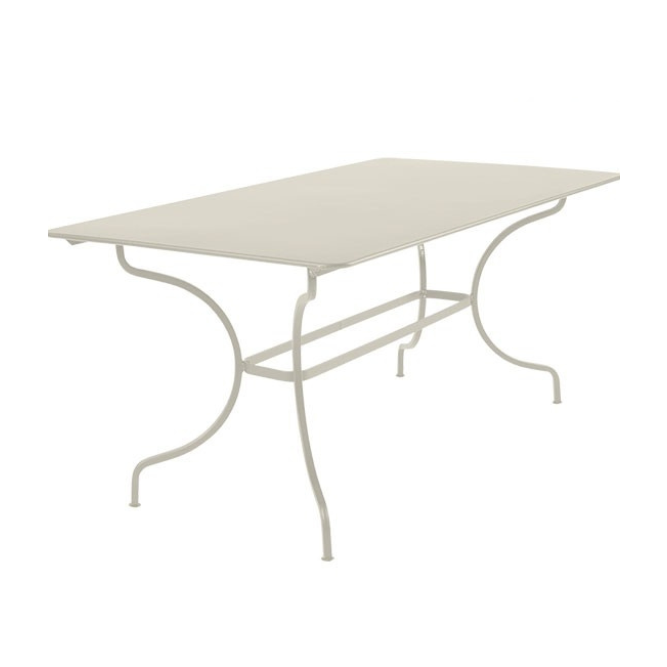"Tosca" rectangular galvanized metal dining table for the garden, 180x90 cm, 75 cm high