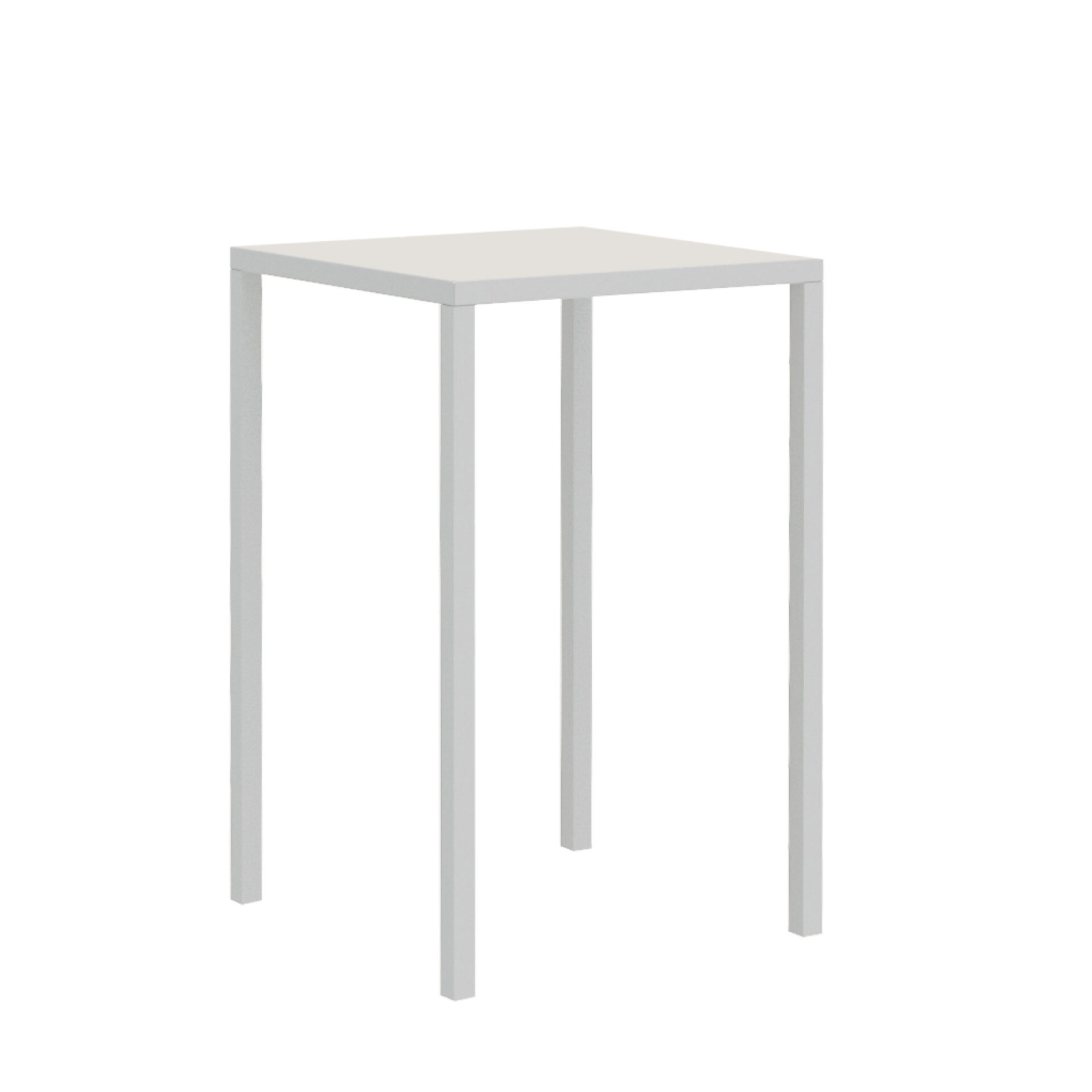 "Quatris" high square table in painted metal for modern bars and gardens