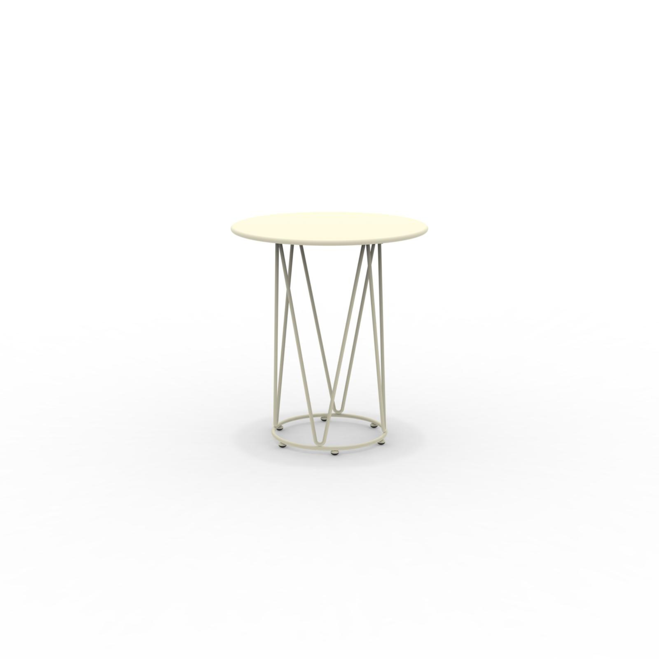 "Daisy6" round dismountable garden table in galvanized metal with pedestal