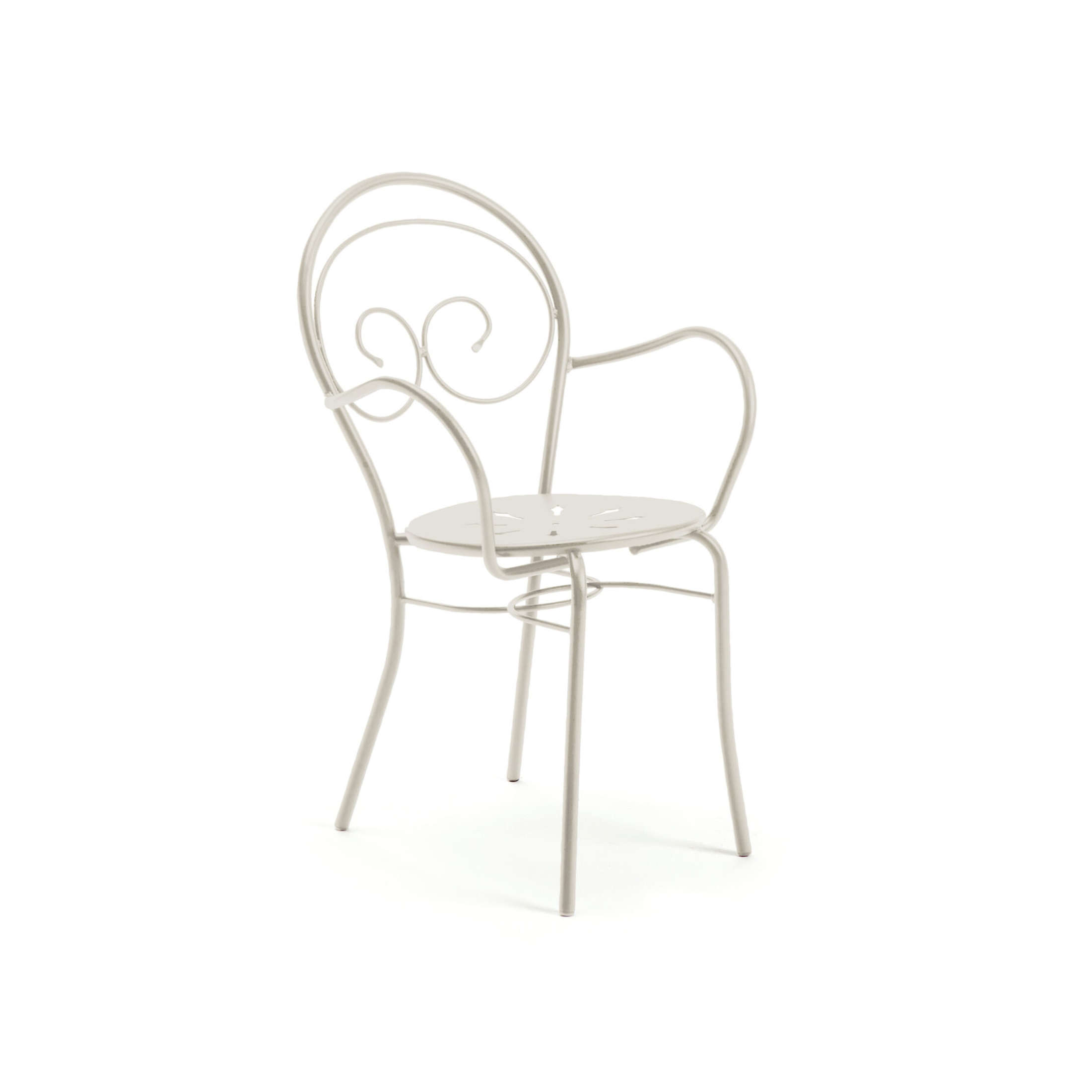 Set of "Mimmo" stackable painted metal garden chairs, 51x52 cm, 89 cm high