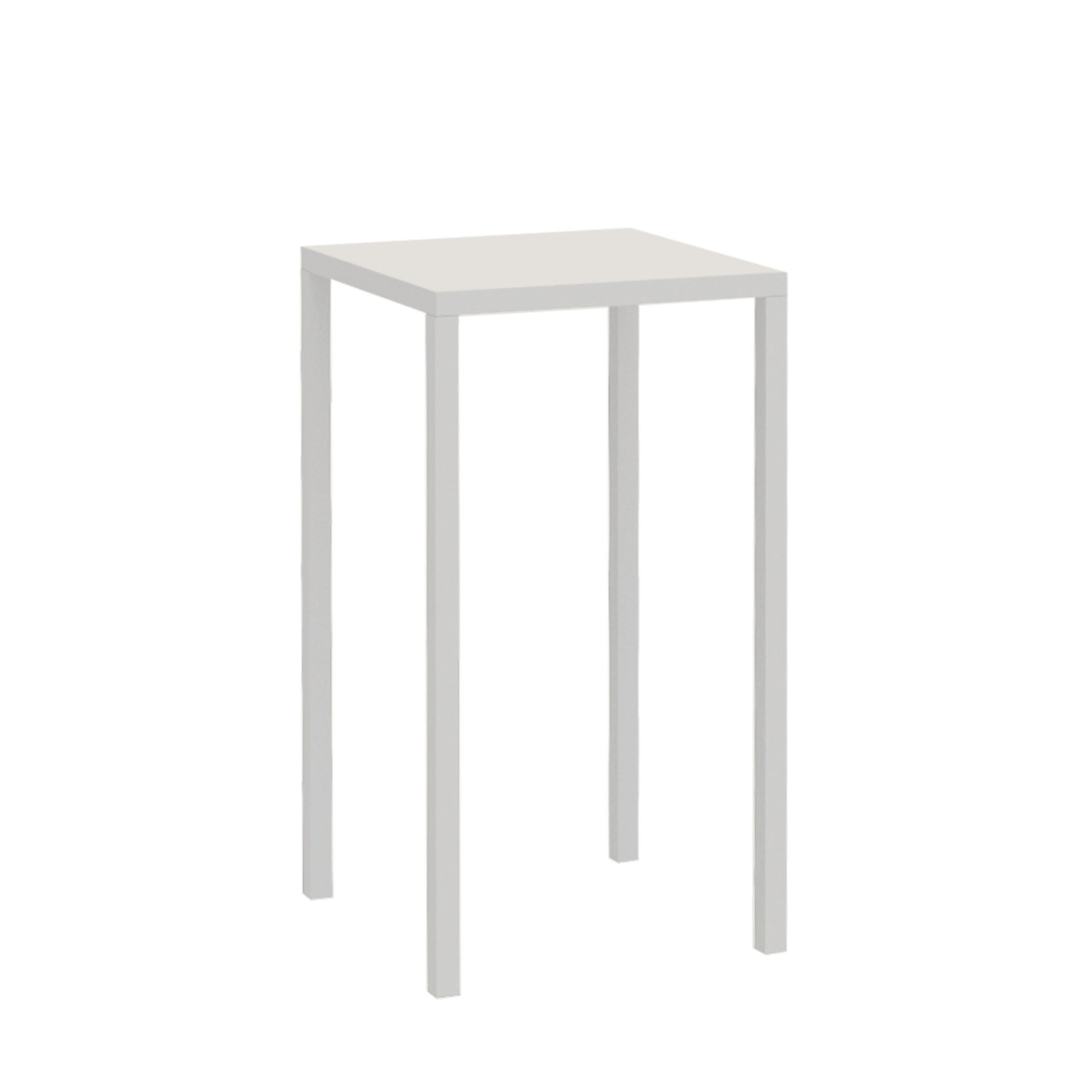 "Quatris" high square table in painted metal for modern bars and gardens